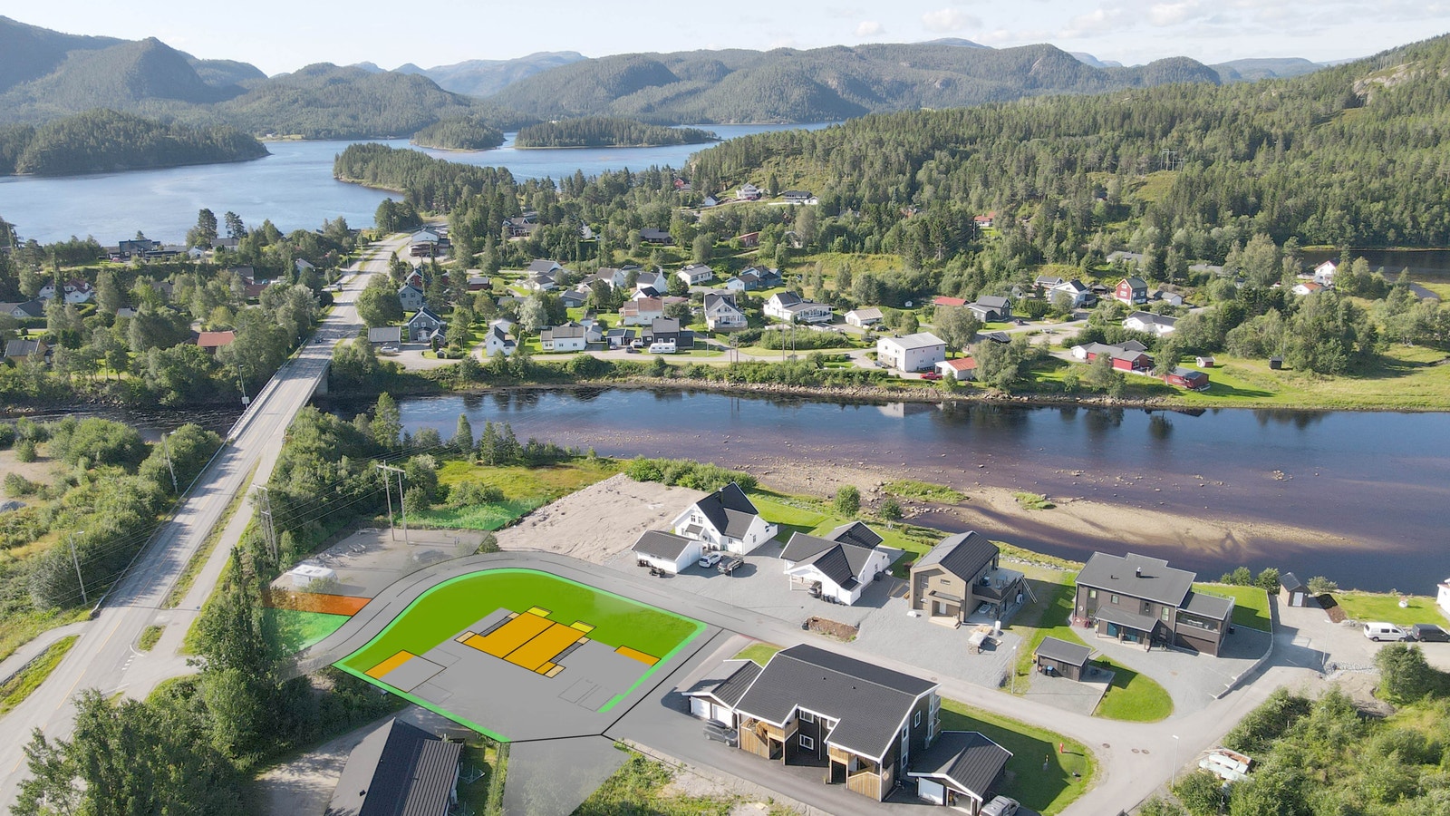 Fra boligen er det kort vei til Bogn Galleribilde