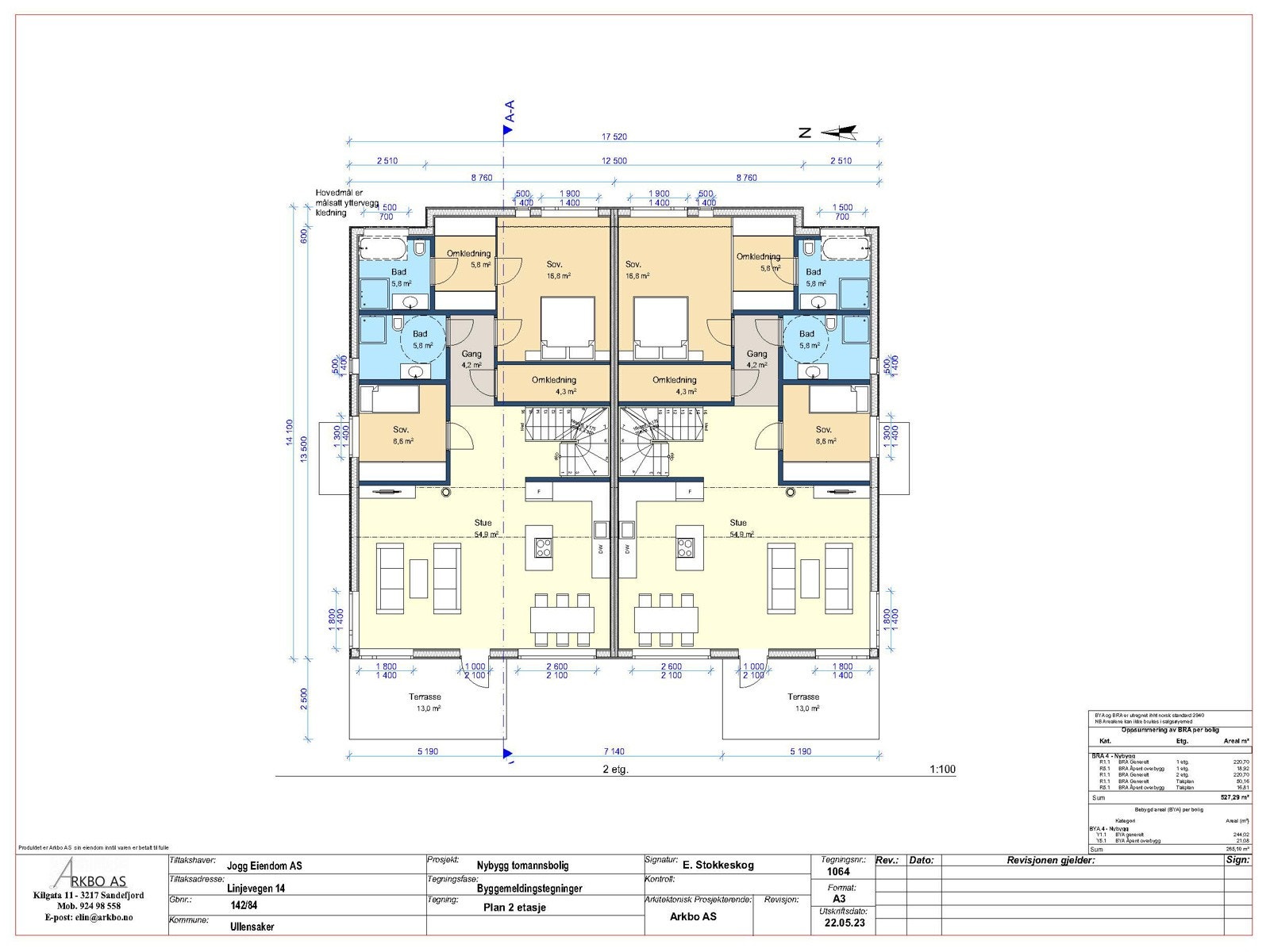 Plantegninger - Hus A og Hus B Galleribilde