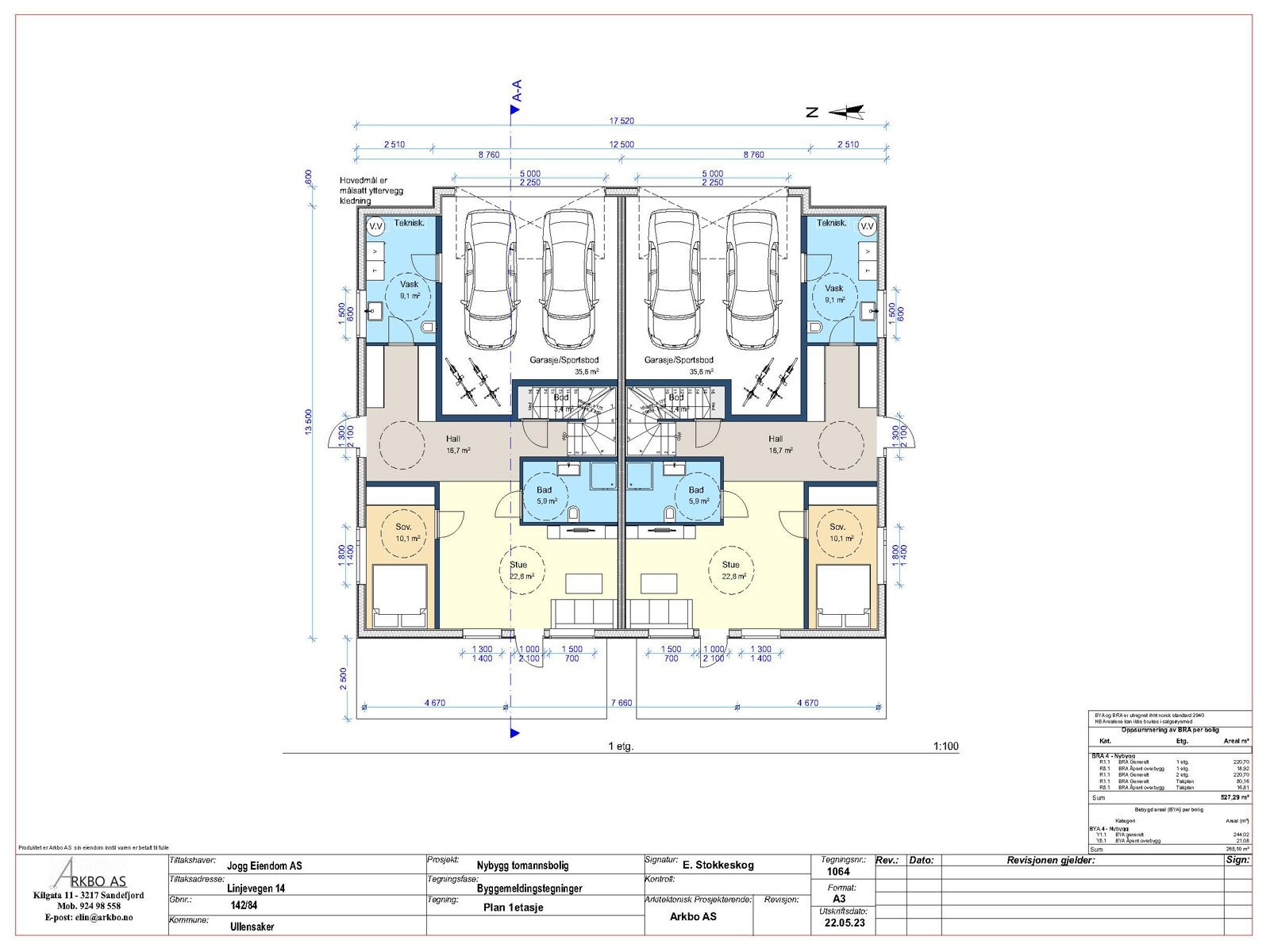 Plantegninger - Hus A og Hus B Galleribilde