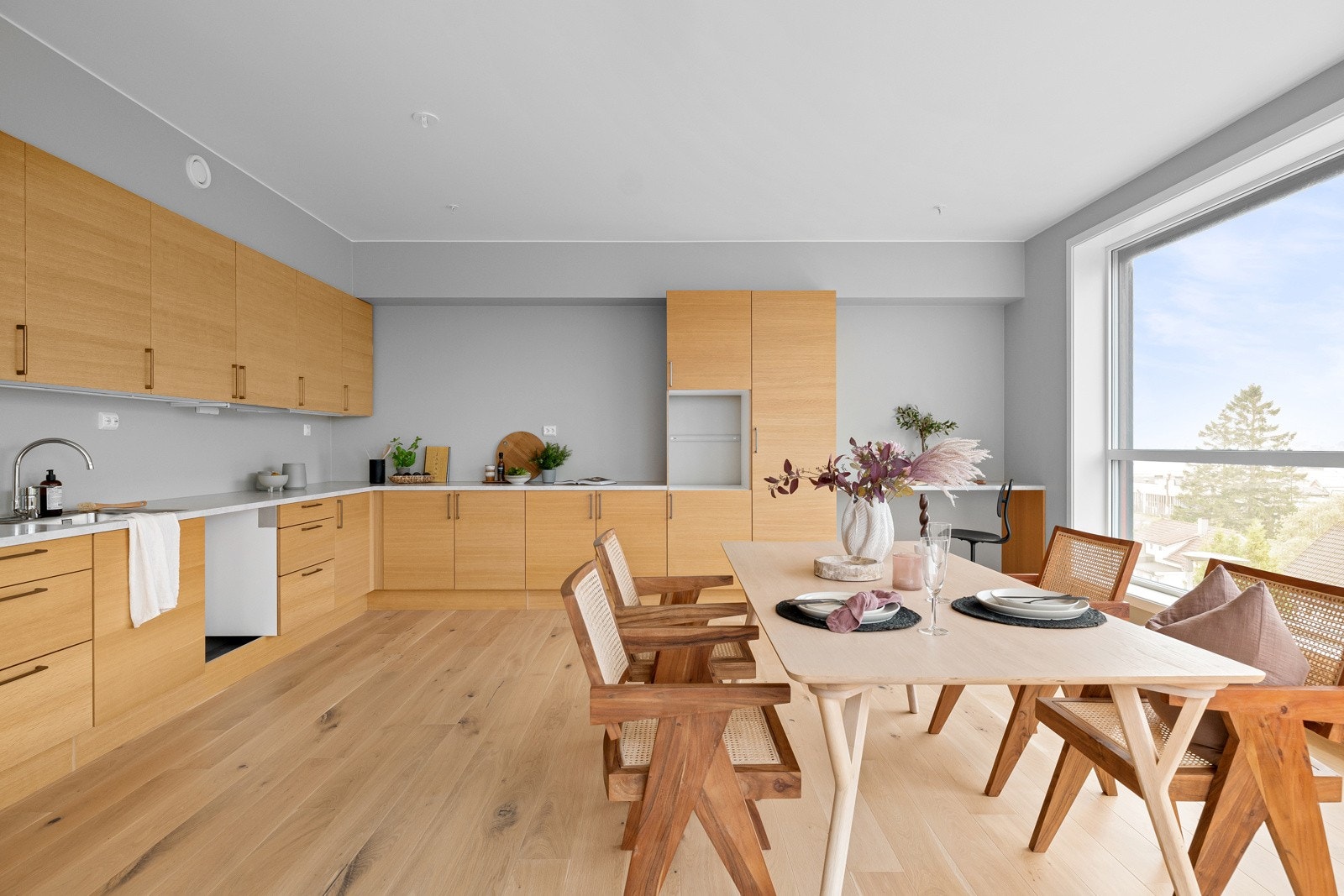 Det er tilrettelagt for integrerte hvitevarer. Galleribilde