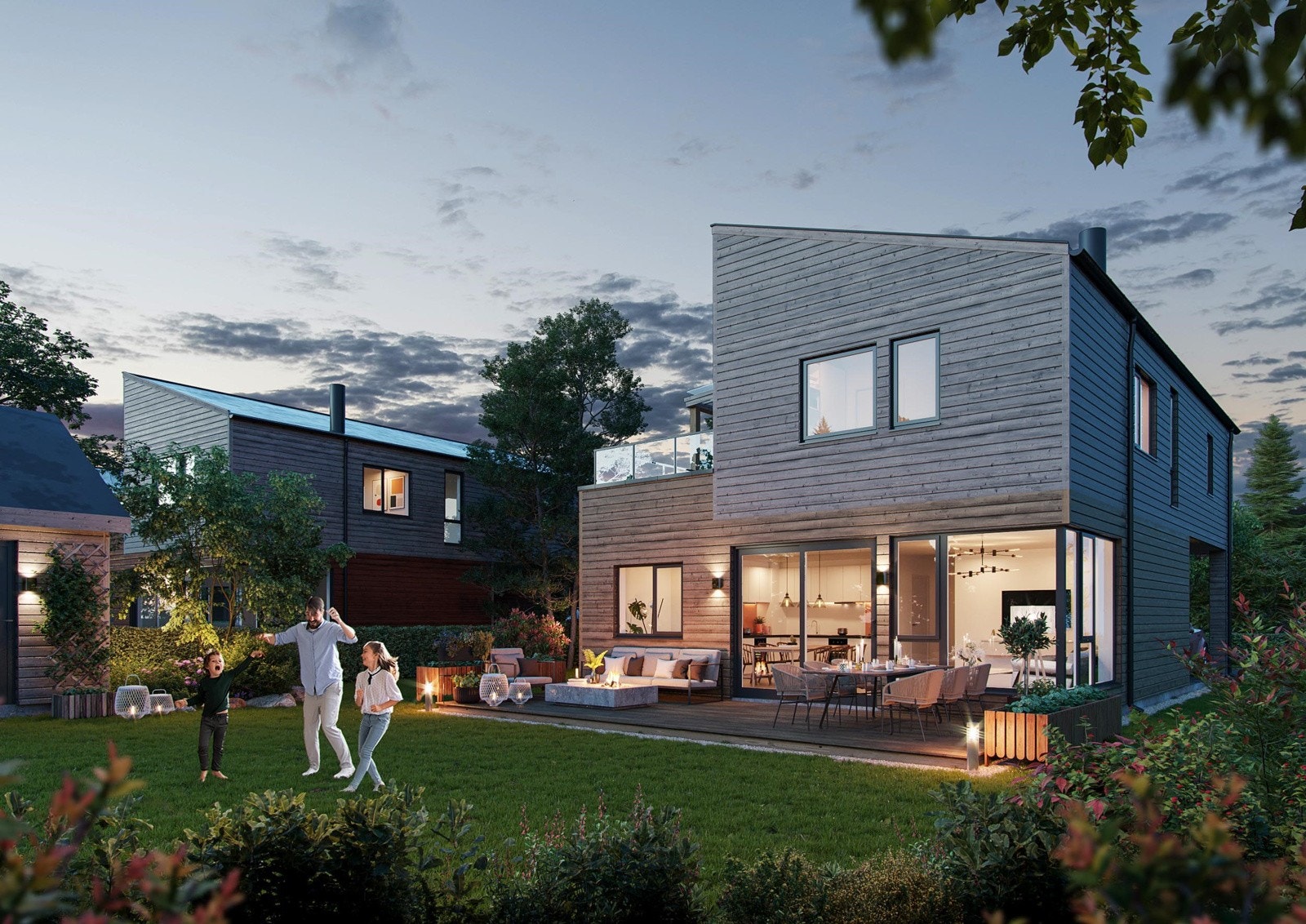 Trøåsen får et fint mangfold av boliger tilpasset folk i alle aldre som gir grobunn for et godt naboskap. Her blir det både leiligheter, tomannsboliger, rekkehus og eneboliger Galleribilde