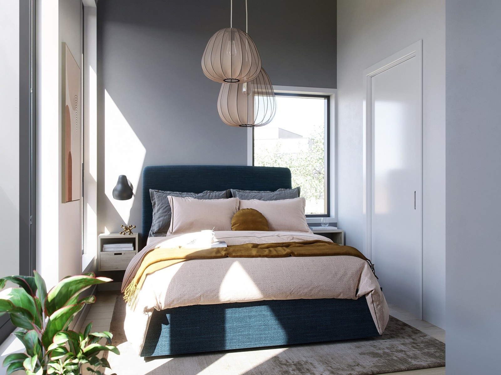 Rekkehusene har tre romslige soverom hvor hovedsoverommet får walk-in-garderobe. Galleribilde