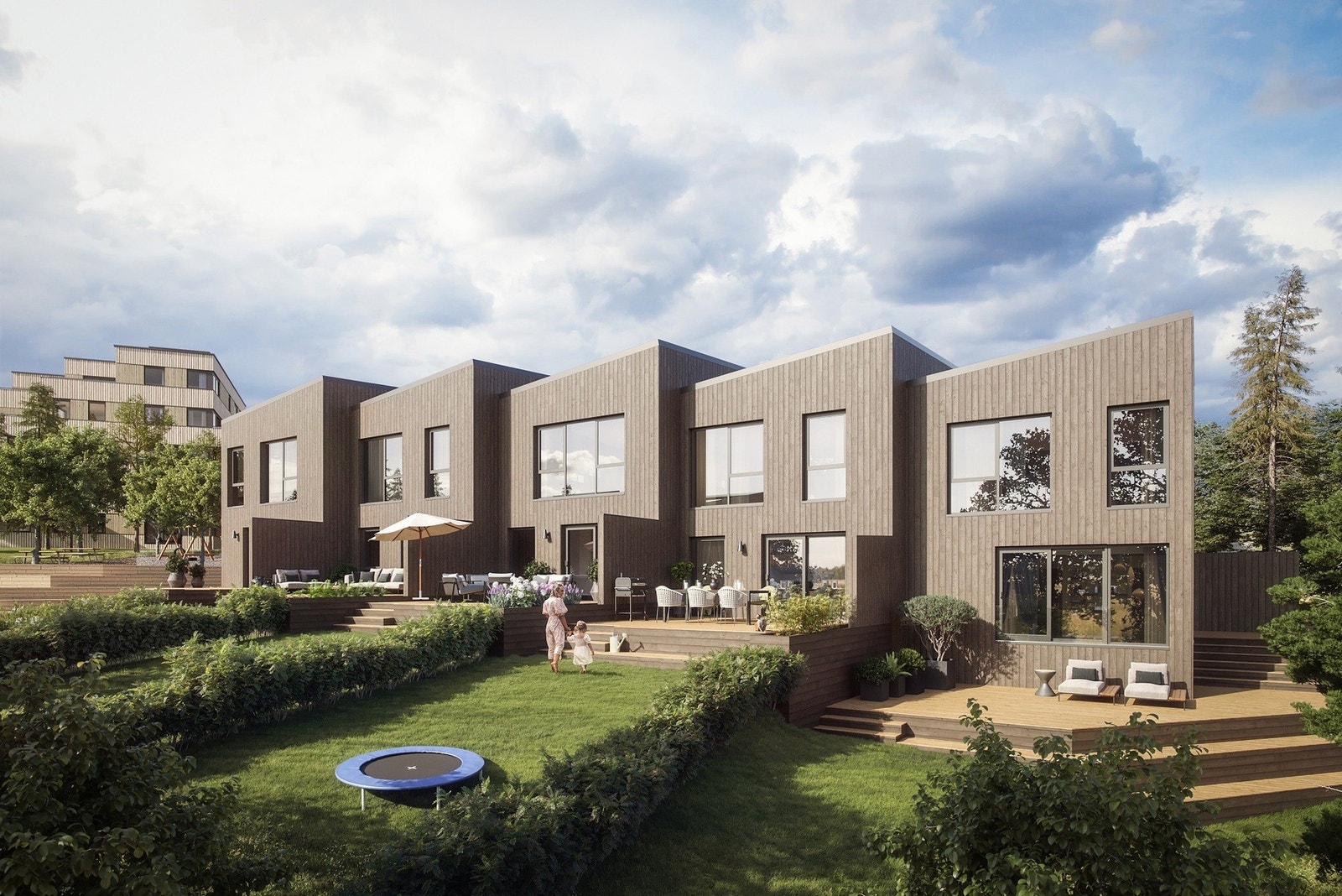 Velkommen til Puddertoppen! 18 splitter nye rekkehus øverst på Lørenskog Stasjonsby. Galleribilde