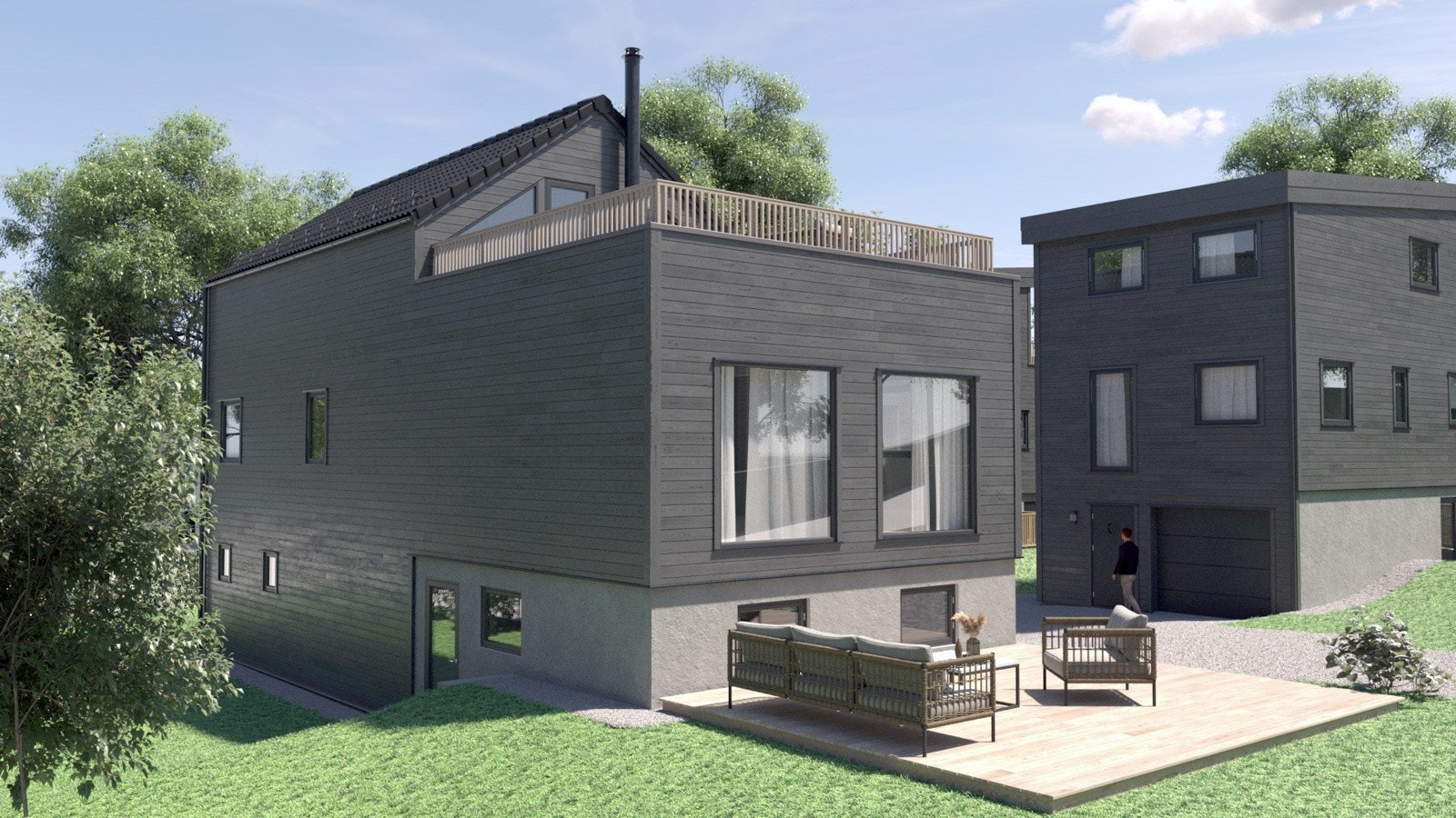 Eiendommen ligger i et ettertraktet, veletablert og familievennlig villastrøk på vestsiden av Røykåsplatået i Lørenskog kommune. Galleribilde