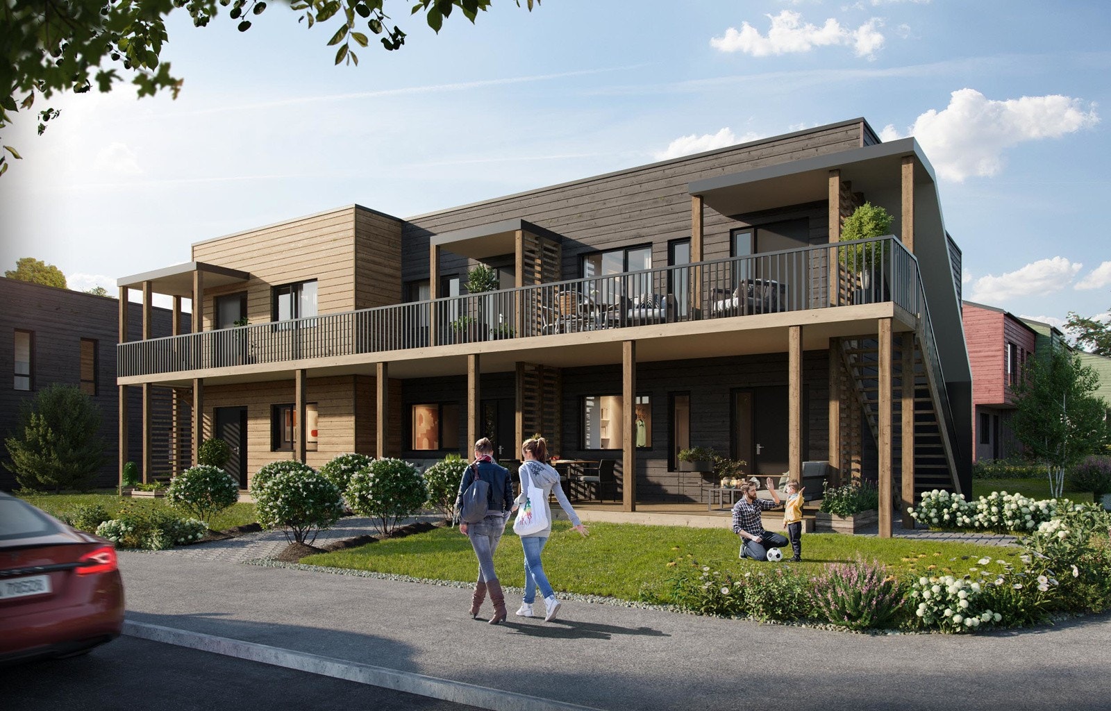 Velkommen til Trøåsen - Et nytt boligfelt som skal bygges like ved Klæbu sentrum. Her bygges 6 leiligheter bestående av både 2- og 3-romsleiligheter. Galleribilde