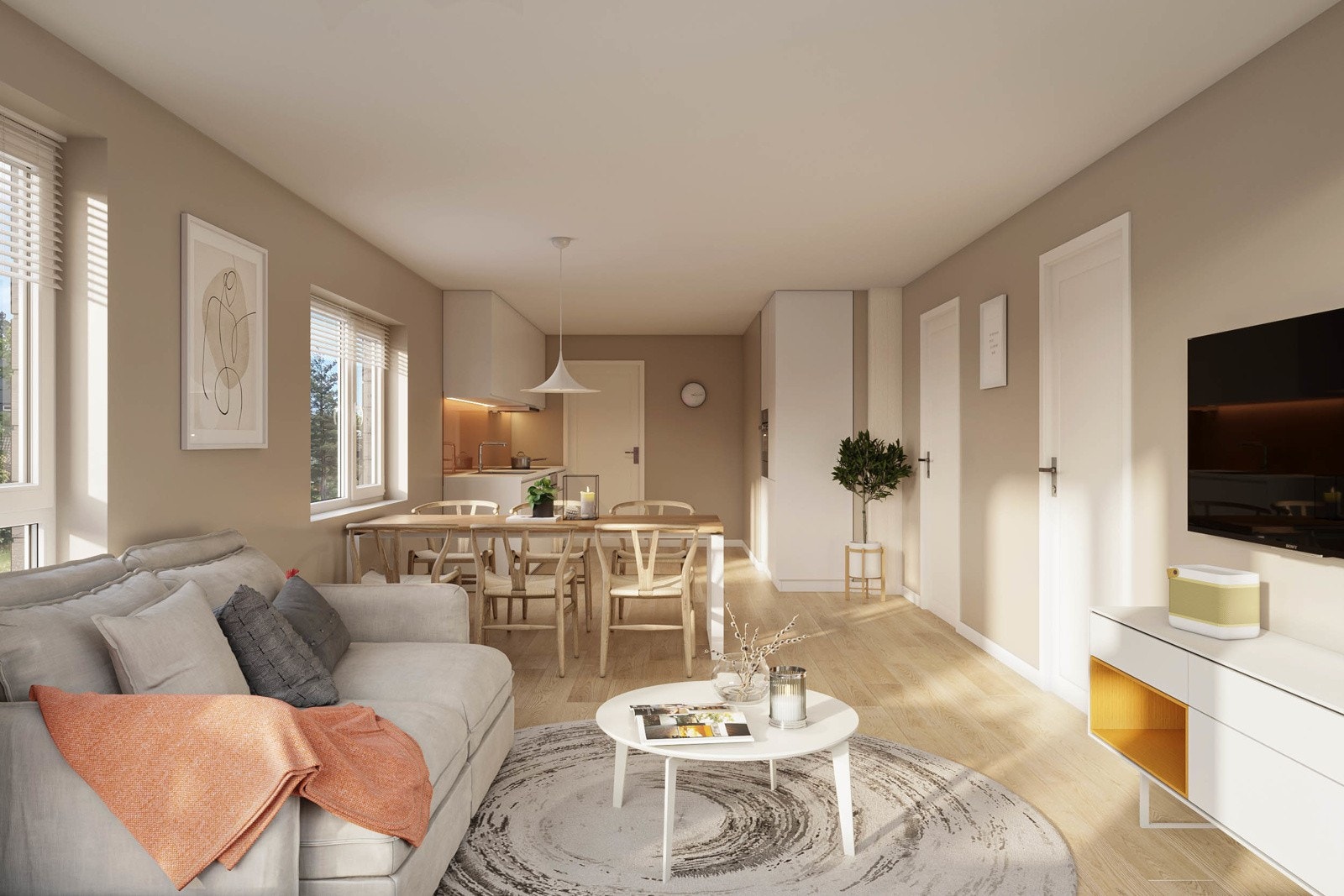 Om kjøkkenet er stort eller lite, er smarte og fleksible løsninger alltid aktuelle. På Trøåsen blir det levert kjøkken av god dansk kvalitet og design. Standard kjøkken samt benkeplate leveres i flere fargemuligheter uten tillegg i pris. Galleribilde