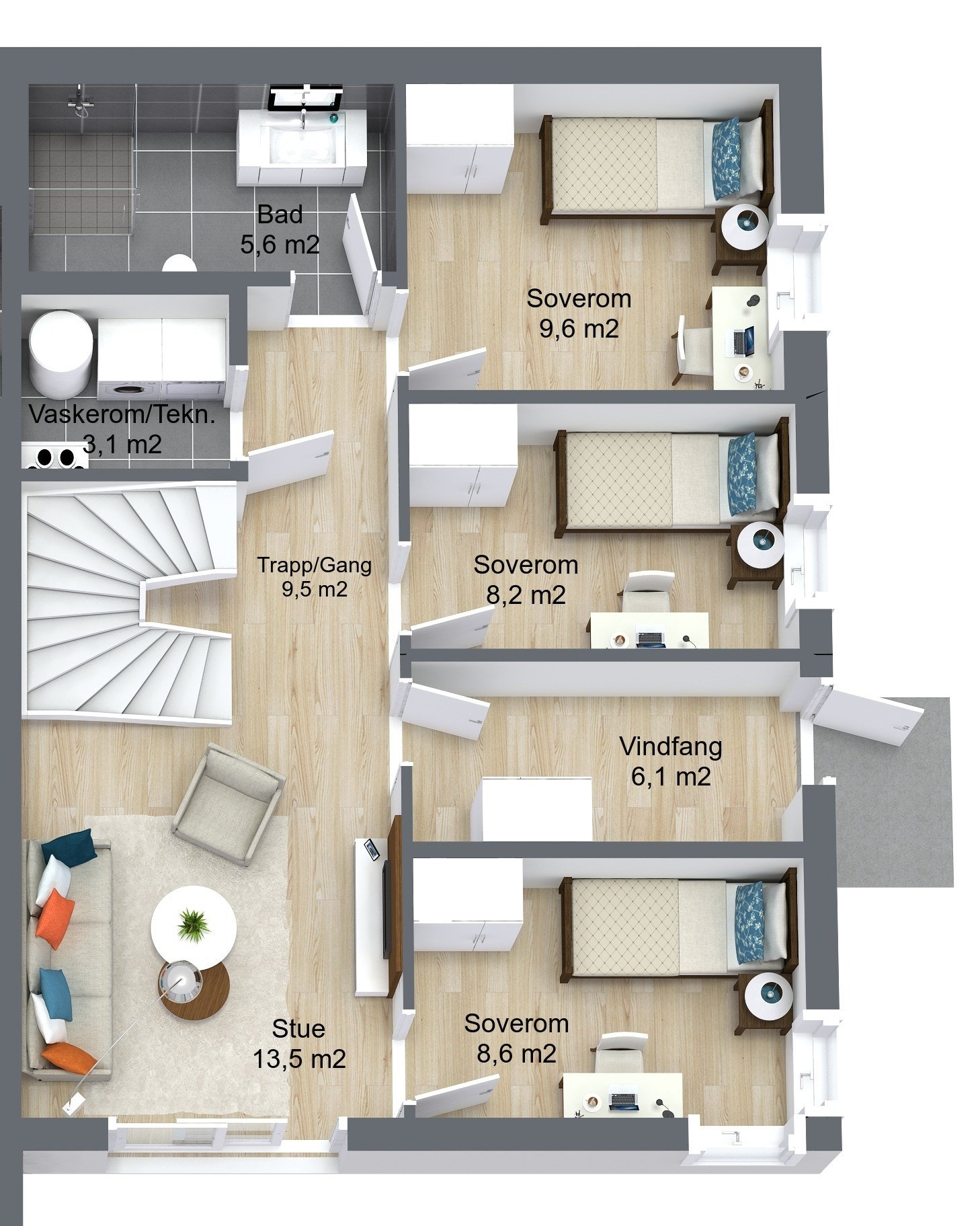 Planillustrasjon 1. etasje Galleribilde