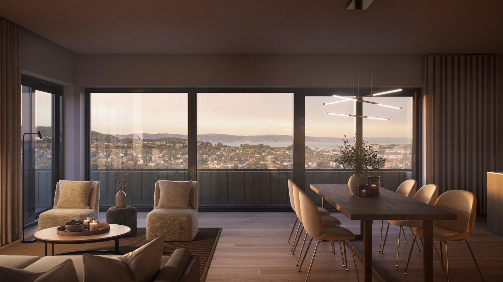 Unik utsikt fra byggets fjortende etasje! Illustrasjon, avvik vil forekomme Galleribilde