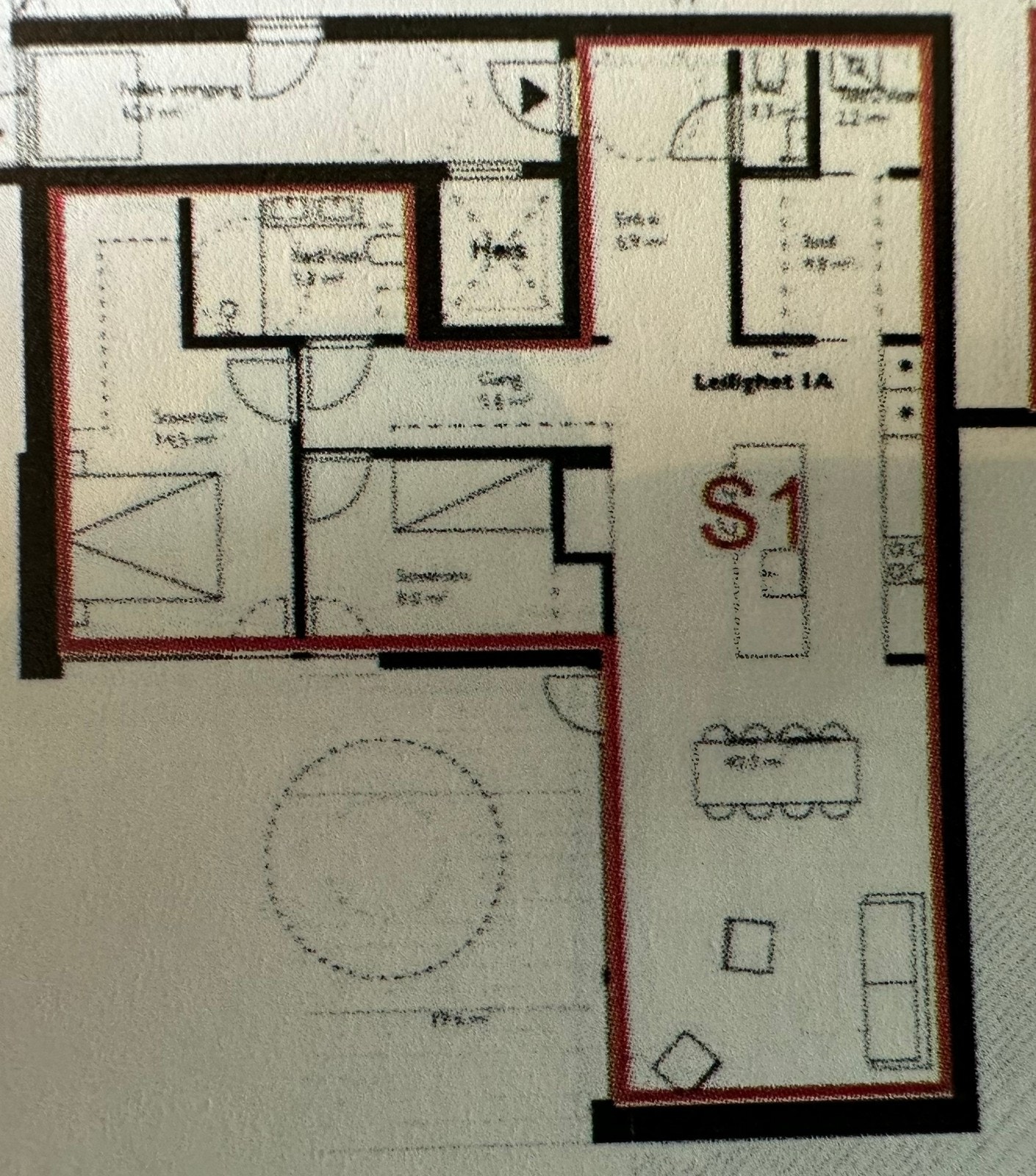 Romplan 16a. Brun strek viser utstrekning av 16a Galleribilde