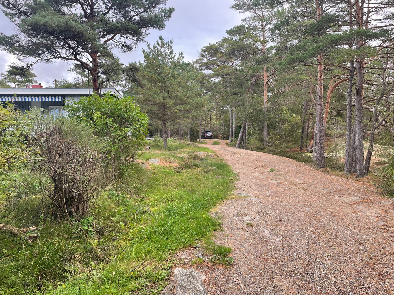 Innkjørsel til parkeringen vår, 1. til ve. Etter bommen i Karlsvei Galleribilde