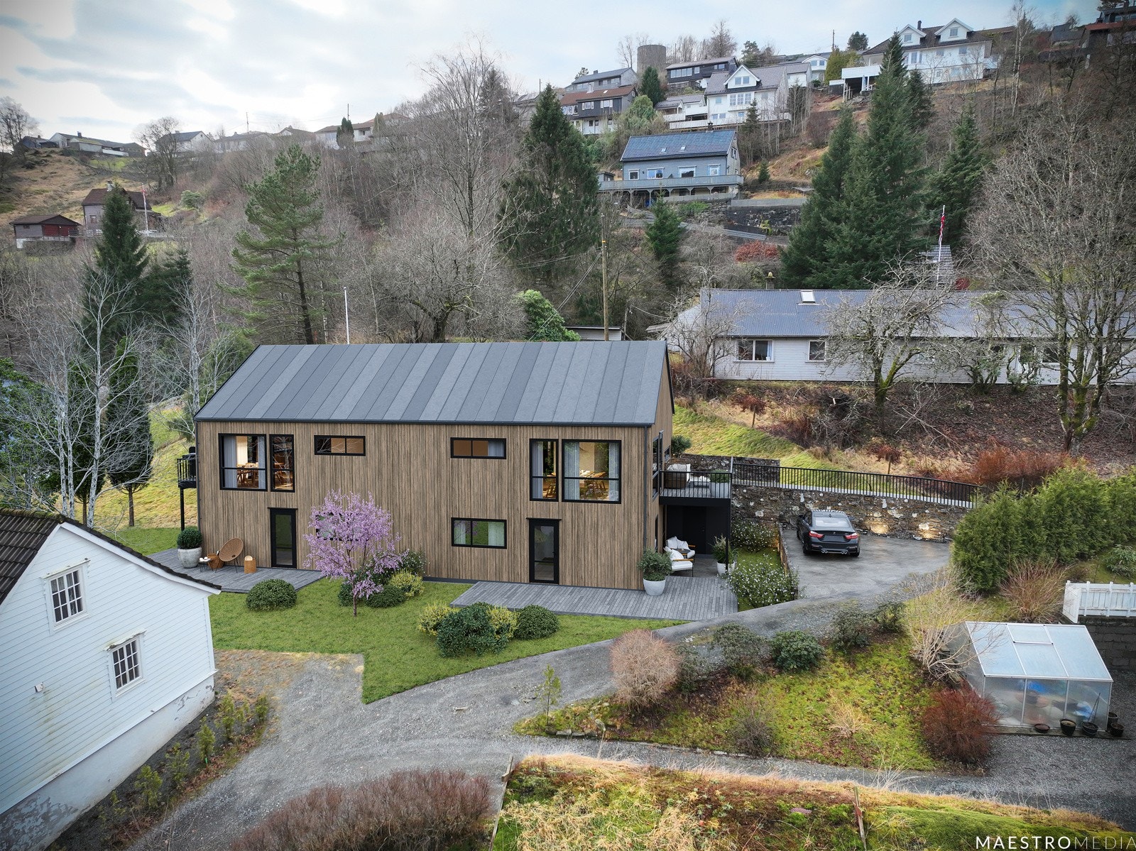 3D illustrasjon av en nye boligen! Galleribilde