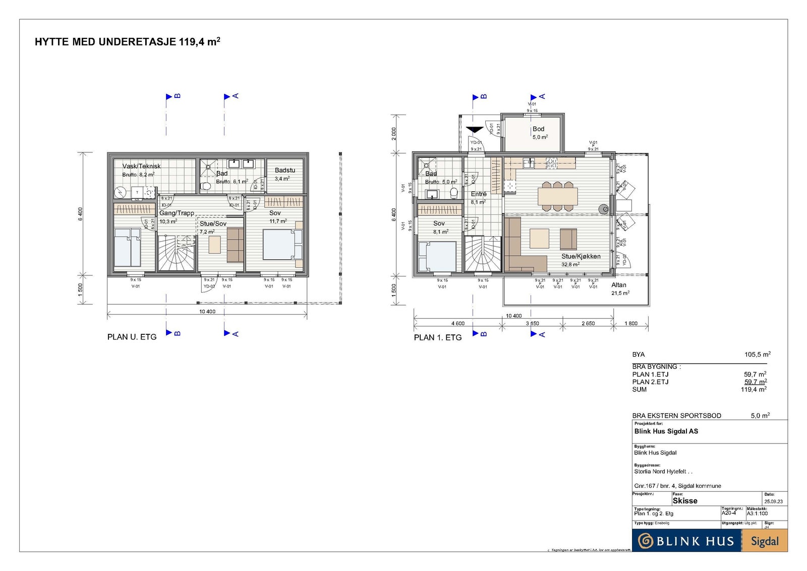 Senger, møbler og garderobe vist på tegning er IKKE inkludert i leveransen. Galleribilde