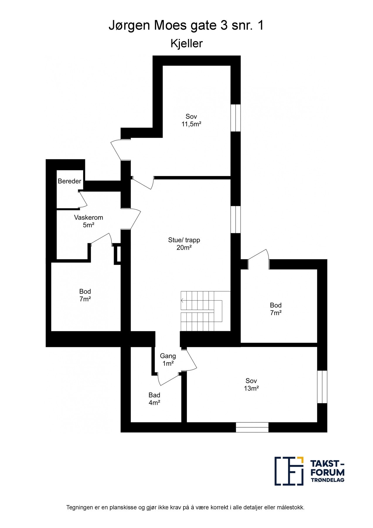 Planskisse kjeller. Galleribilde