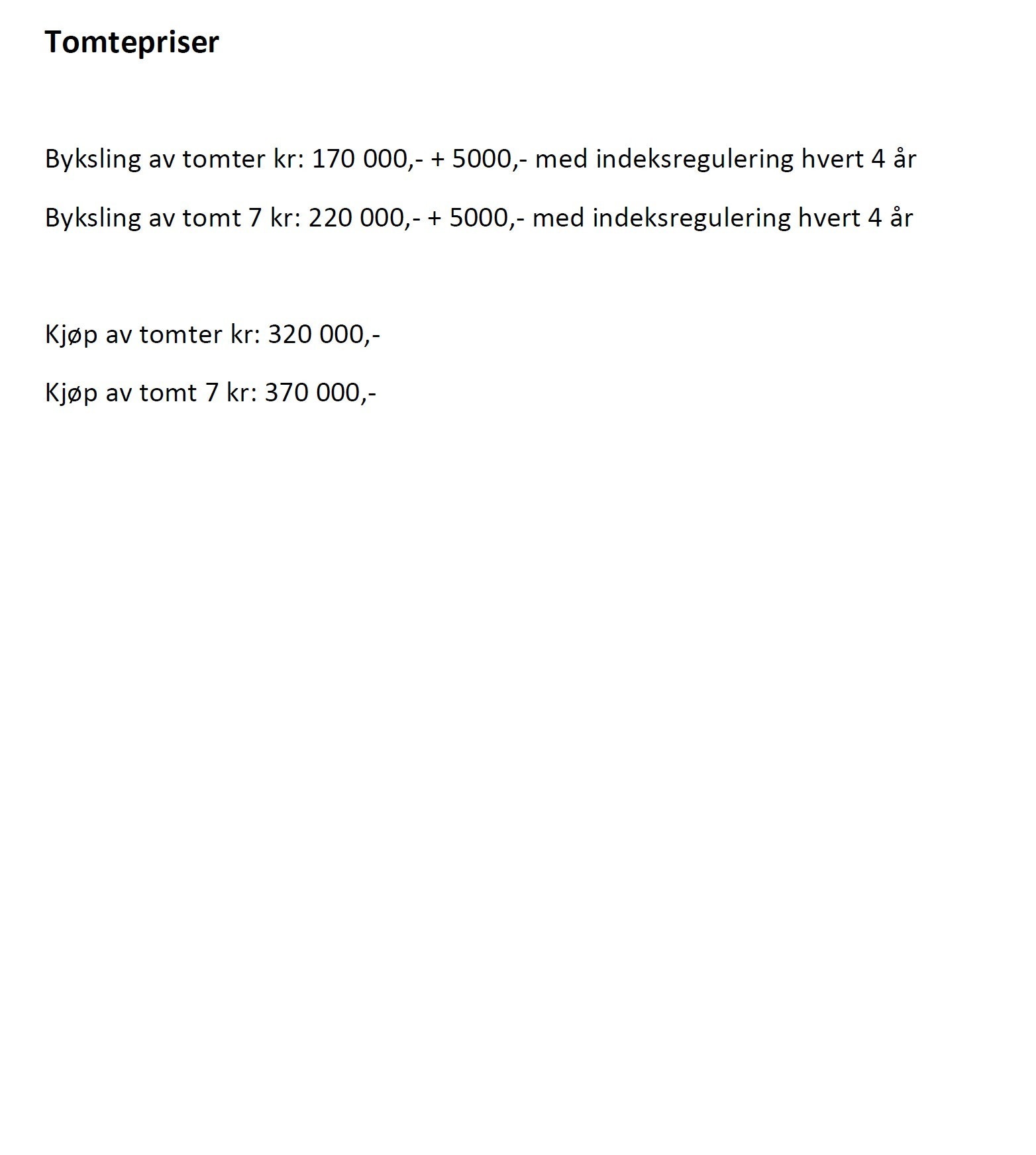 Tomtepriser Galleribilde