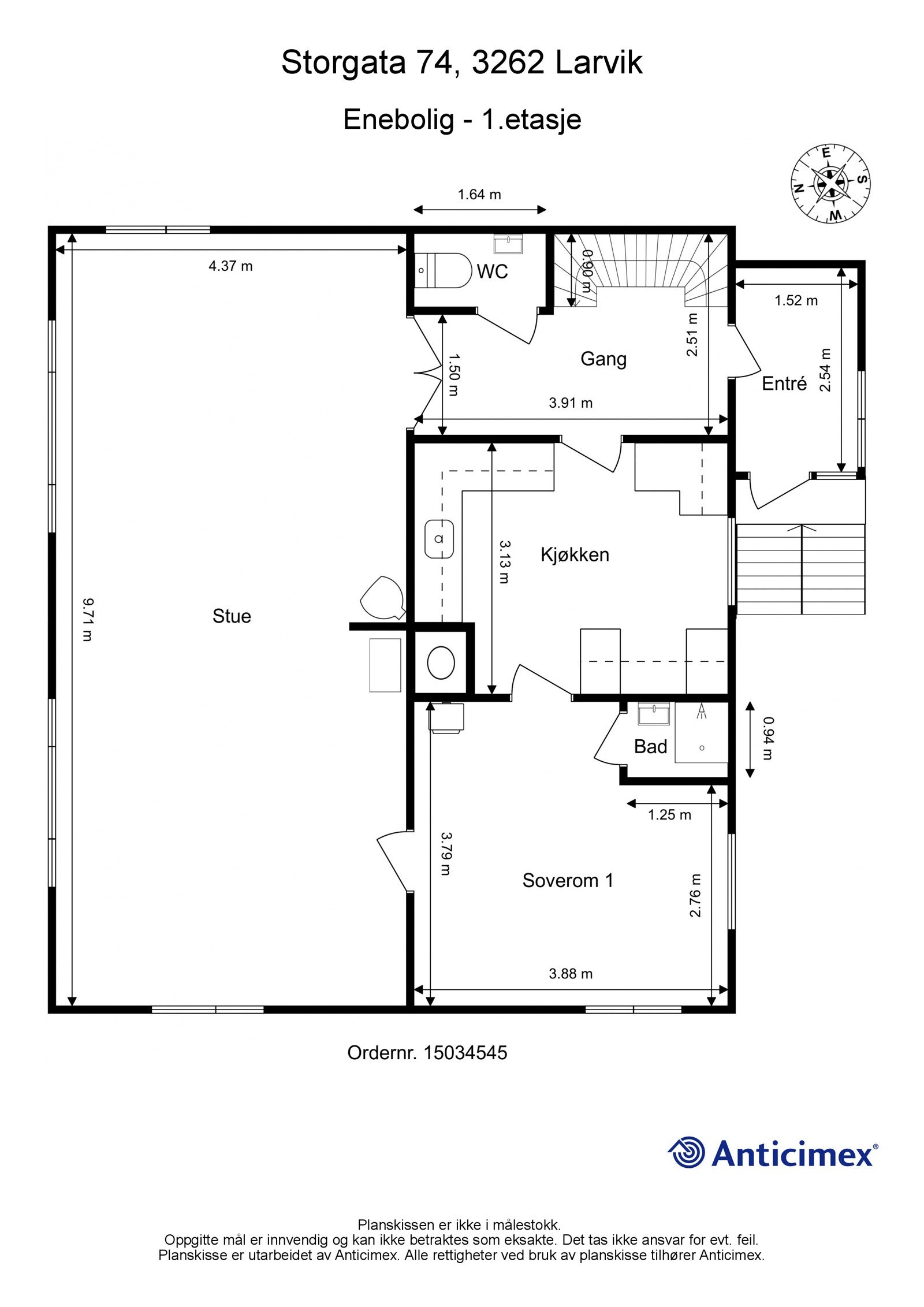 Plantegning 1. etasje. Galleribilde