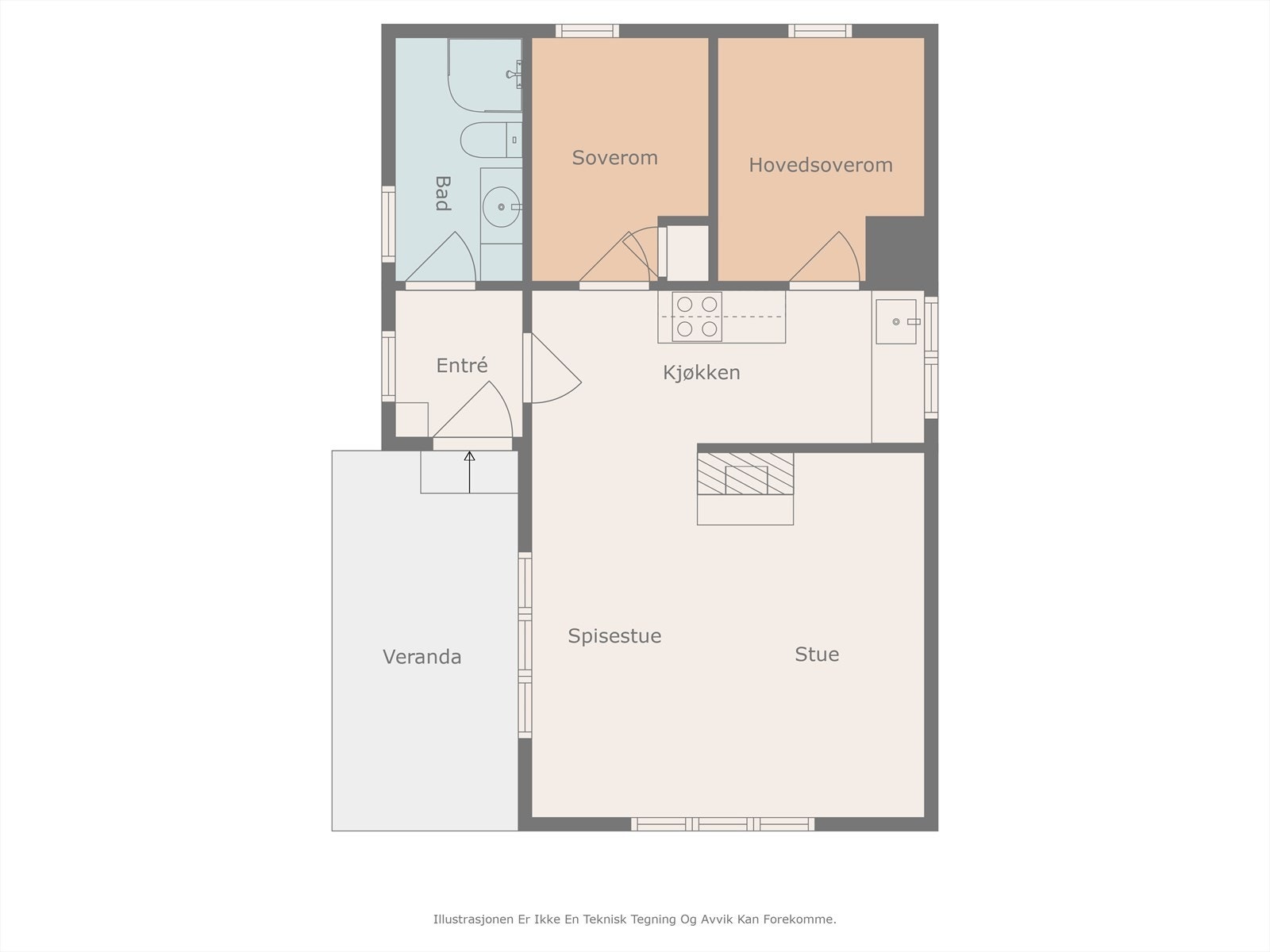 Plantegning over hytta. Galleribilde