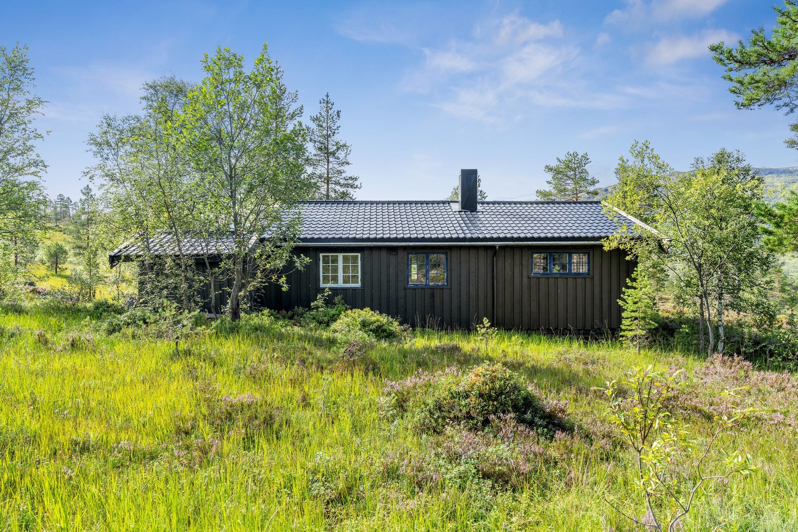 Hytta ligger usjenert til på fjellet Galleribilde