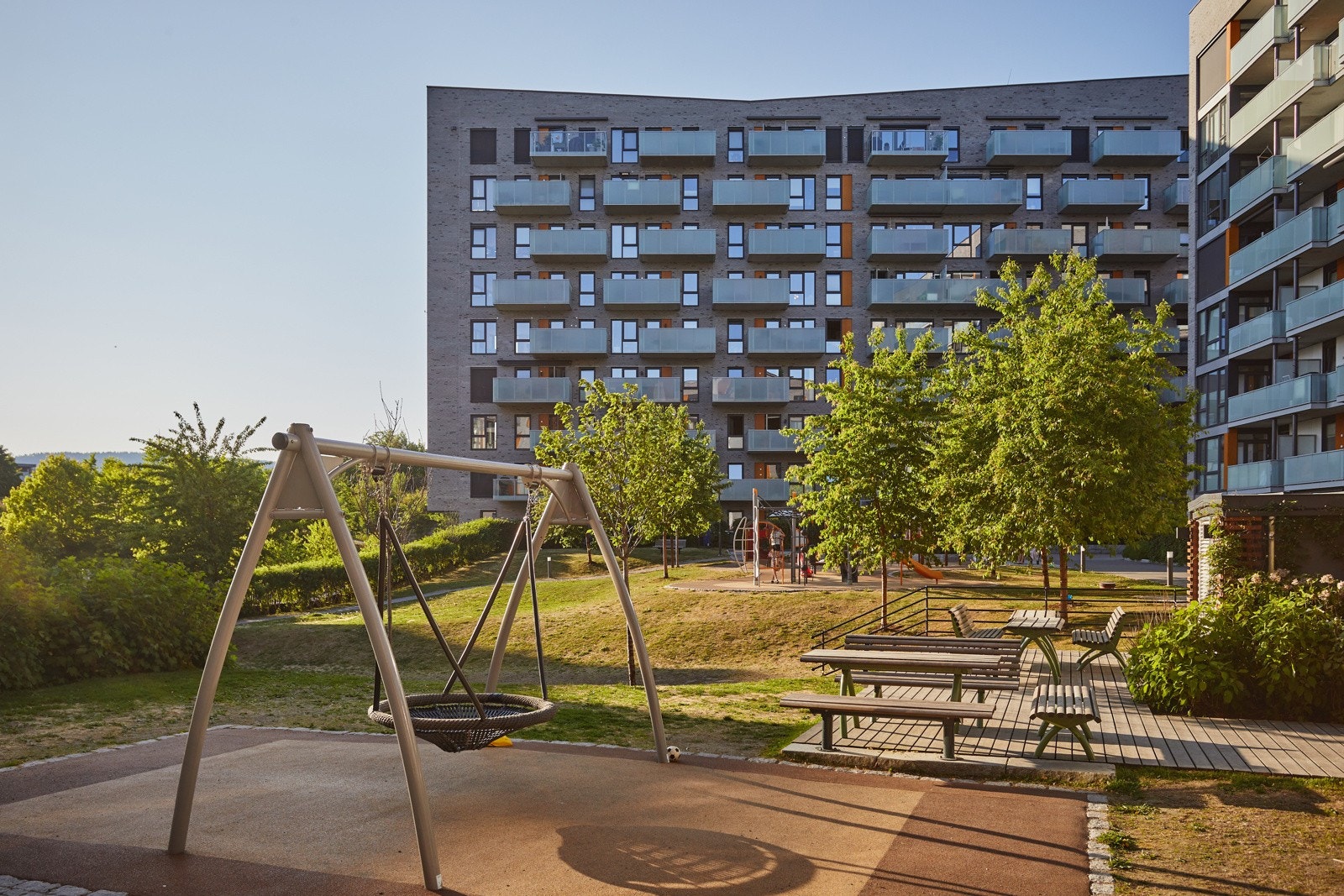 Sameiet har en flott bakgård som kan brukes til sosiale sammenkomster. Galleribilde