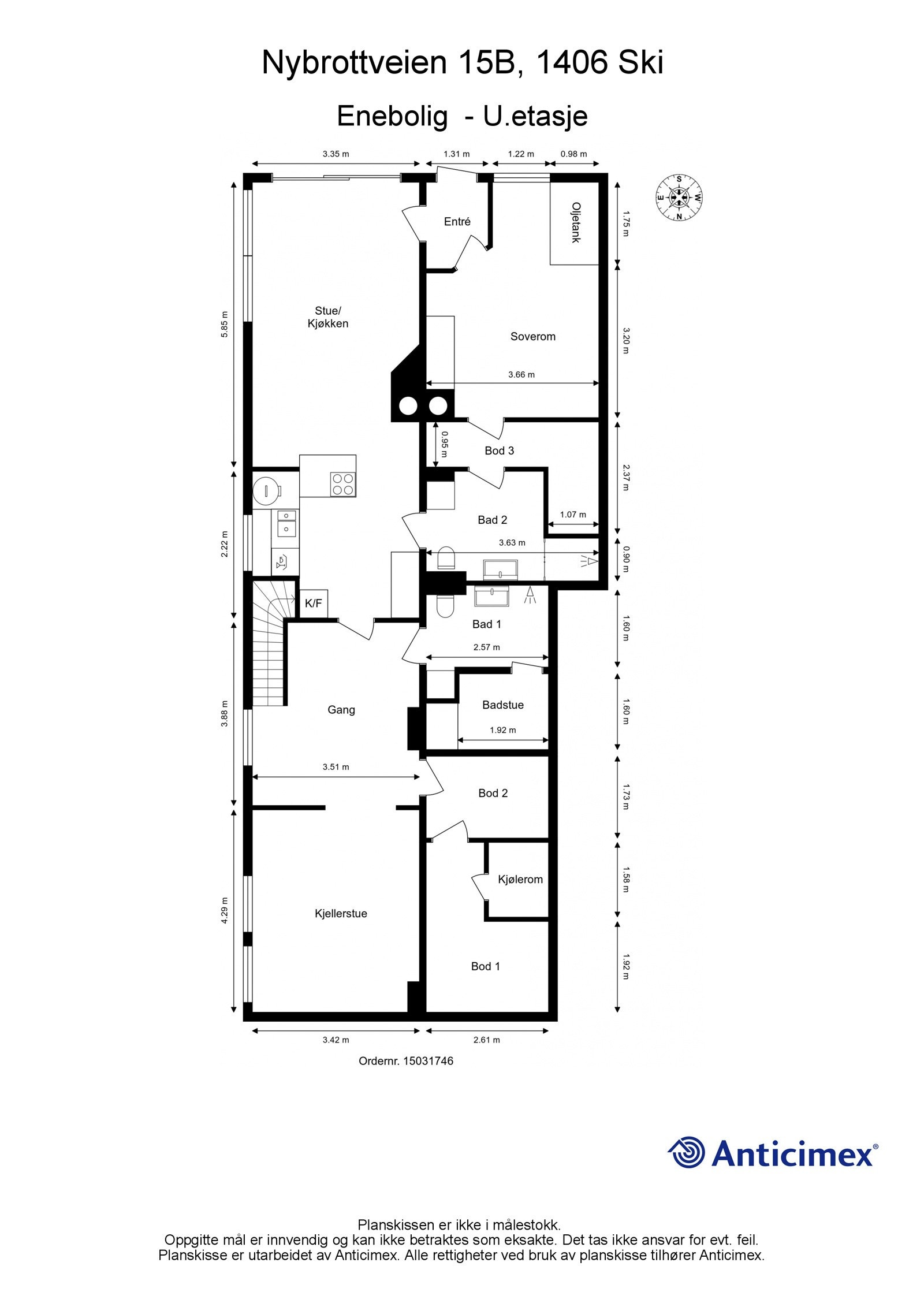 plantegning u.etg. Galleribilde