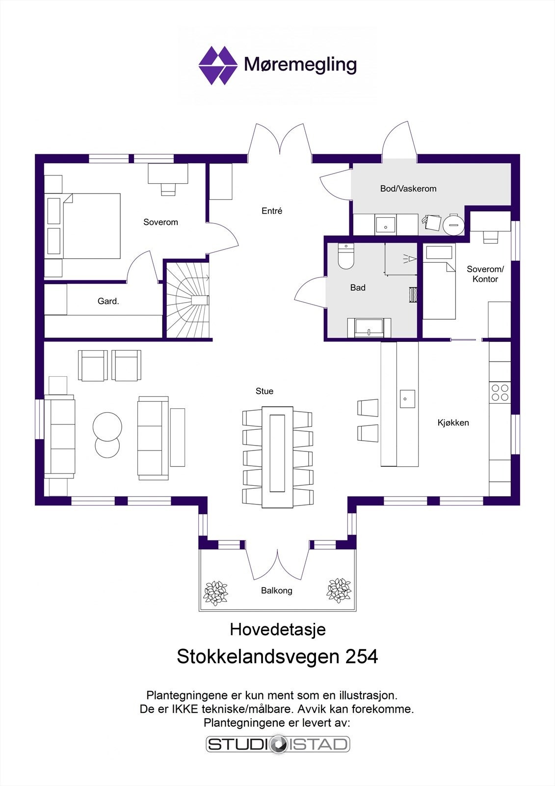 Plantegning - hovedetasje Galleribilde