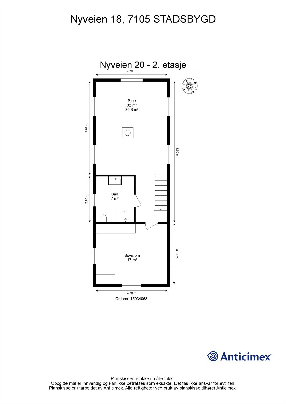 Planskisse utleiebolig - andre etasje Galleribilde