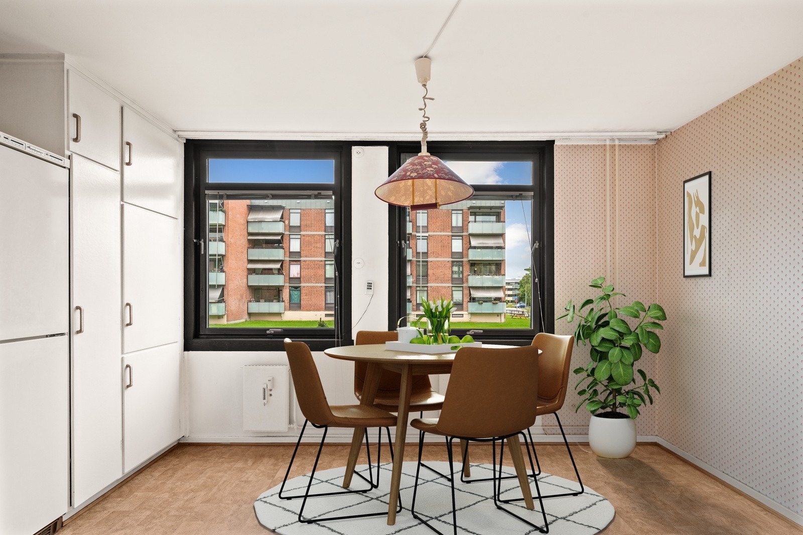 Digitalt stylet bilde på kjøkken. Galleribilde