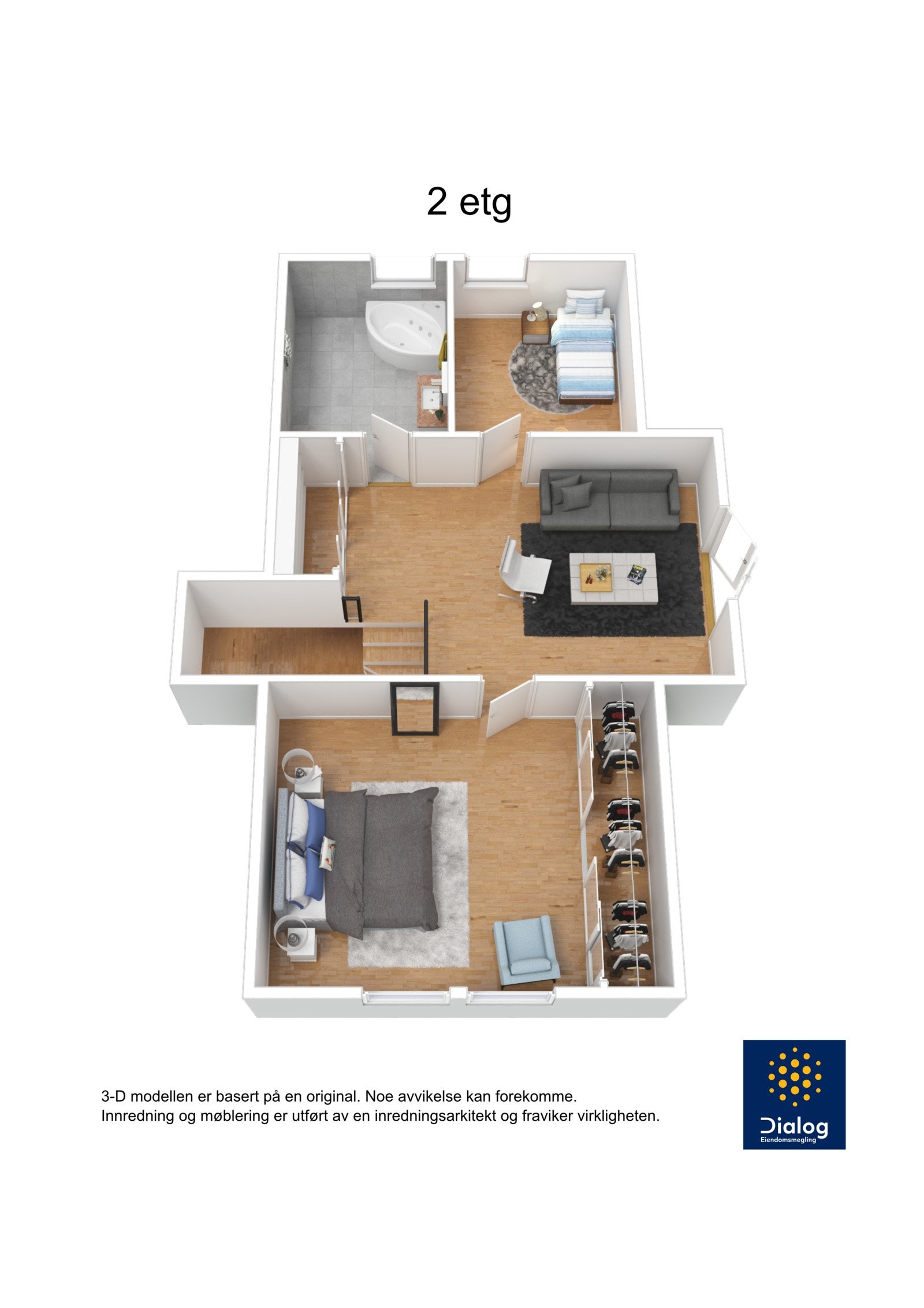 Plantegning 3D- 2.etasje Galleribilde