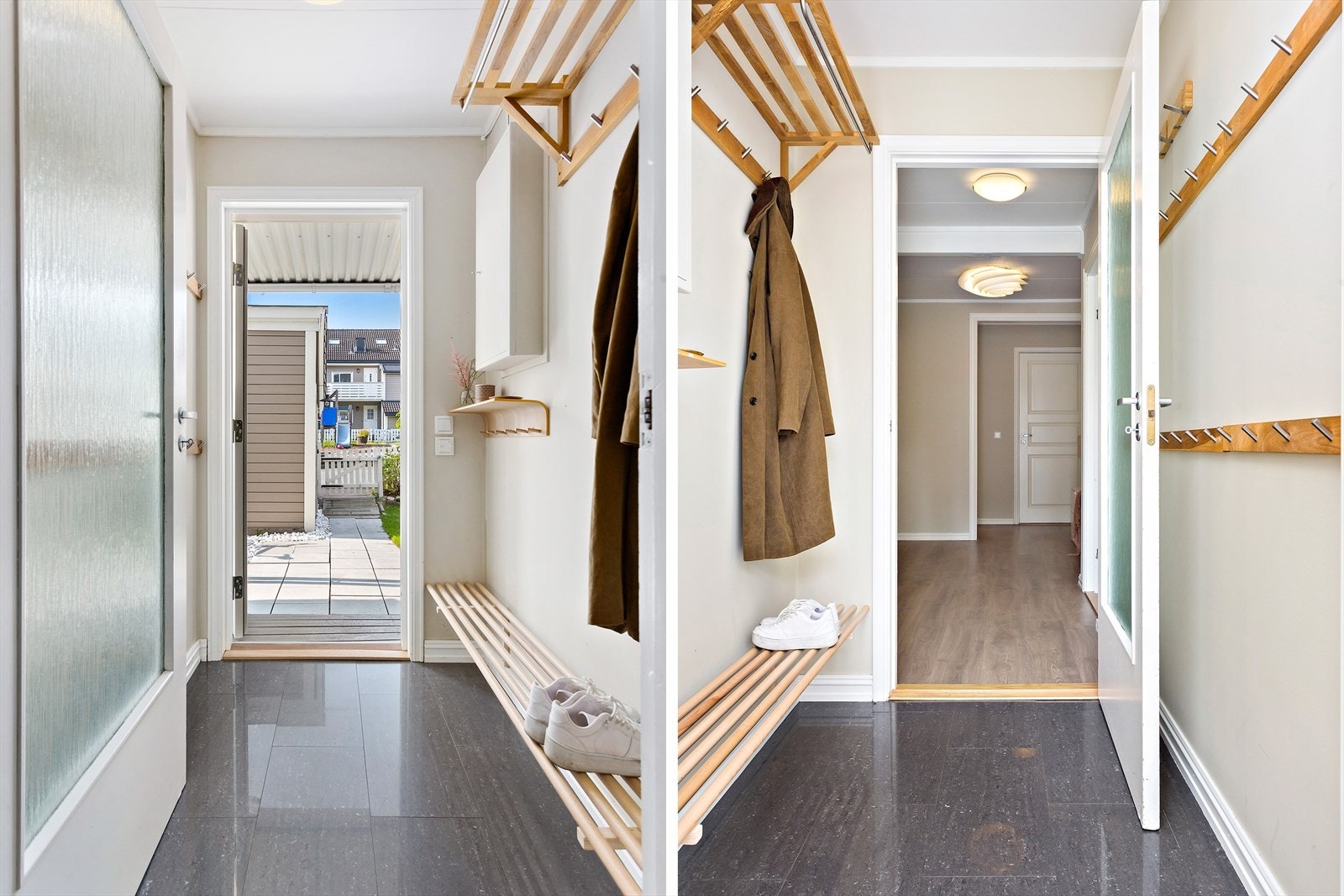 Her ønskes du velkommen inn i en hyggelig entrè. Galleribilde