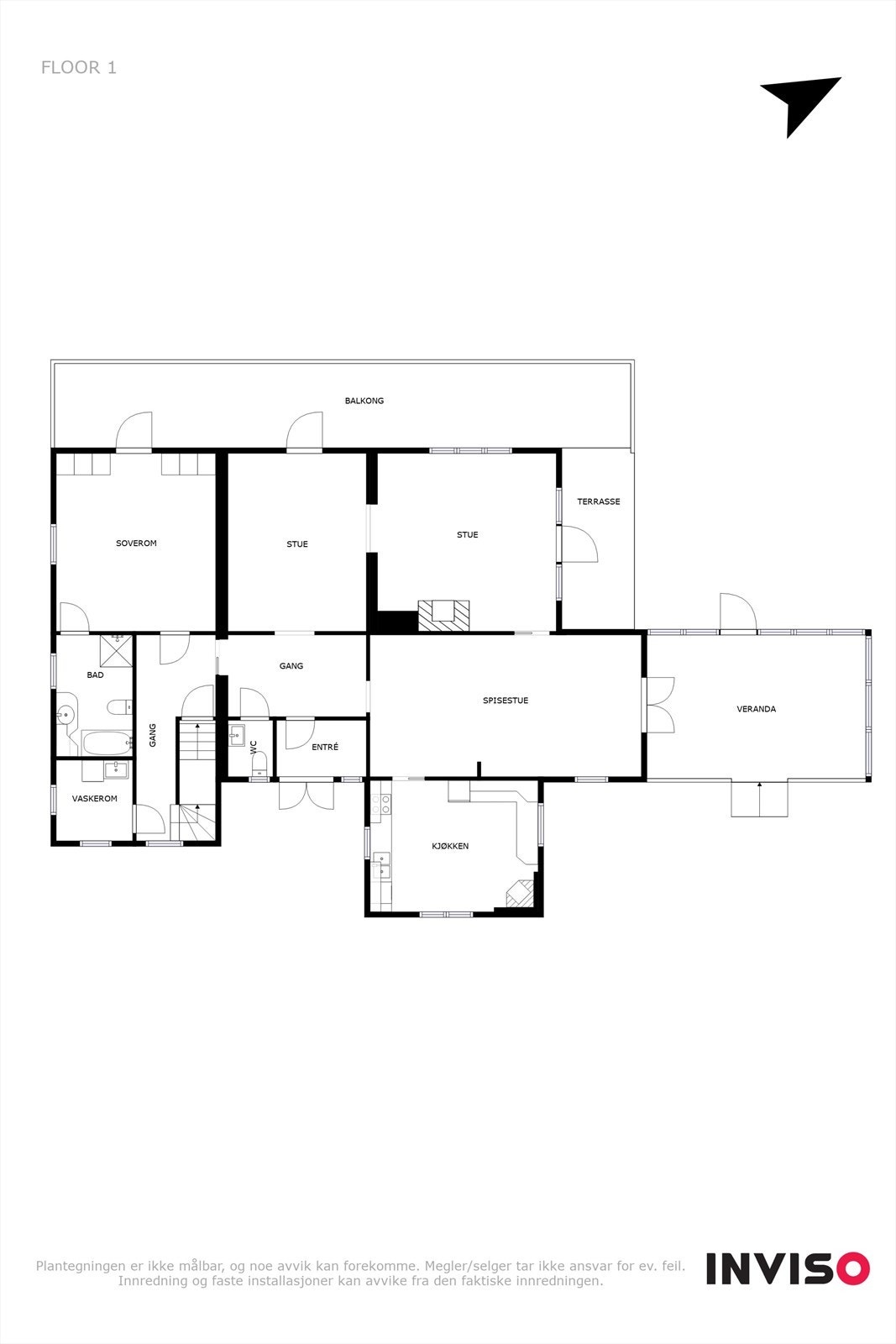 Plantegning 1. etasje Galleribilde