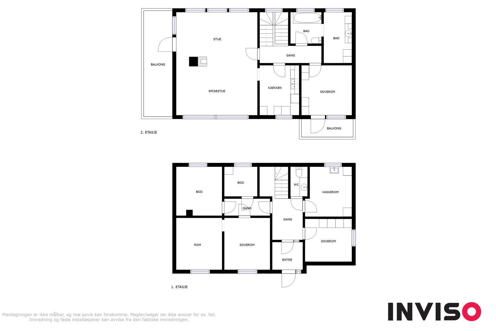 Plantegning 1. og 2. etasje Galleribilde