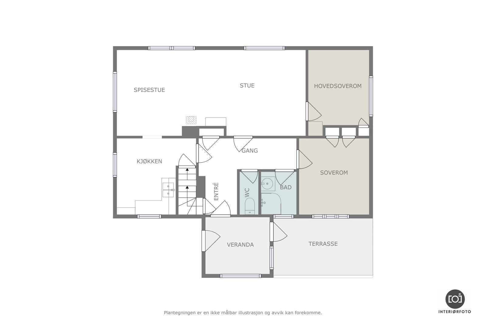 Plantegning 1.etg Galleribilde