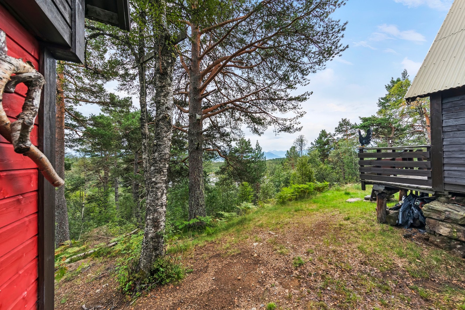Hytta er godt skjermet fra allmenne stier i marka og har ingen gjennomgangstrafikk Galleribilde