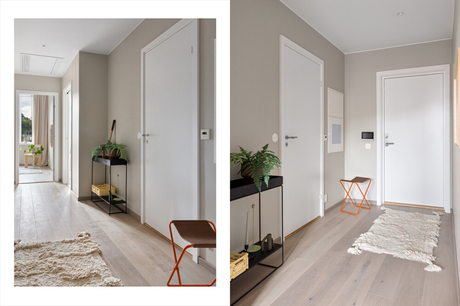 Entré med plass til garderobeskap og adkomst til det ene badet Galleribilde