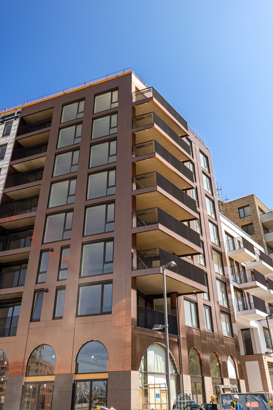 Lekker kobberfarge der leiligheten ligger på Clemenskvartalets syd-vestre hjørne. Bildet er tatt før prosjektet stod ferdig! Galleribilde