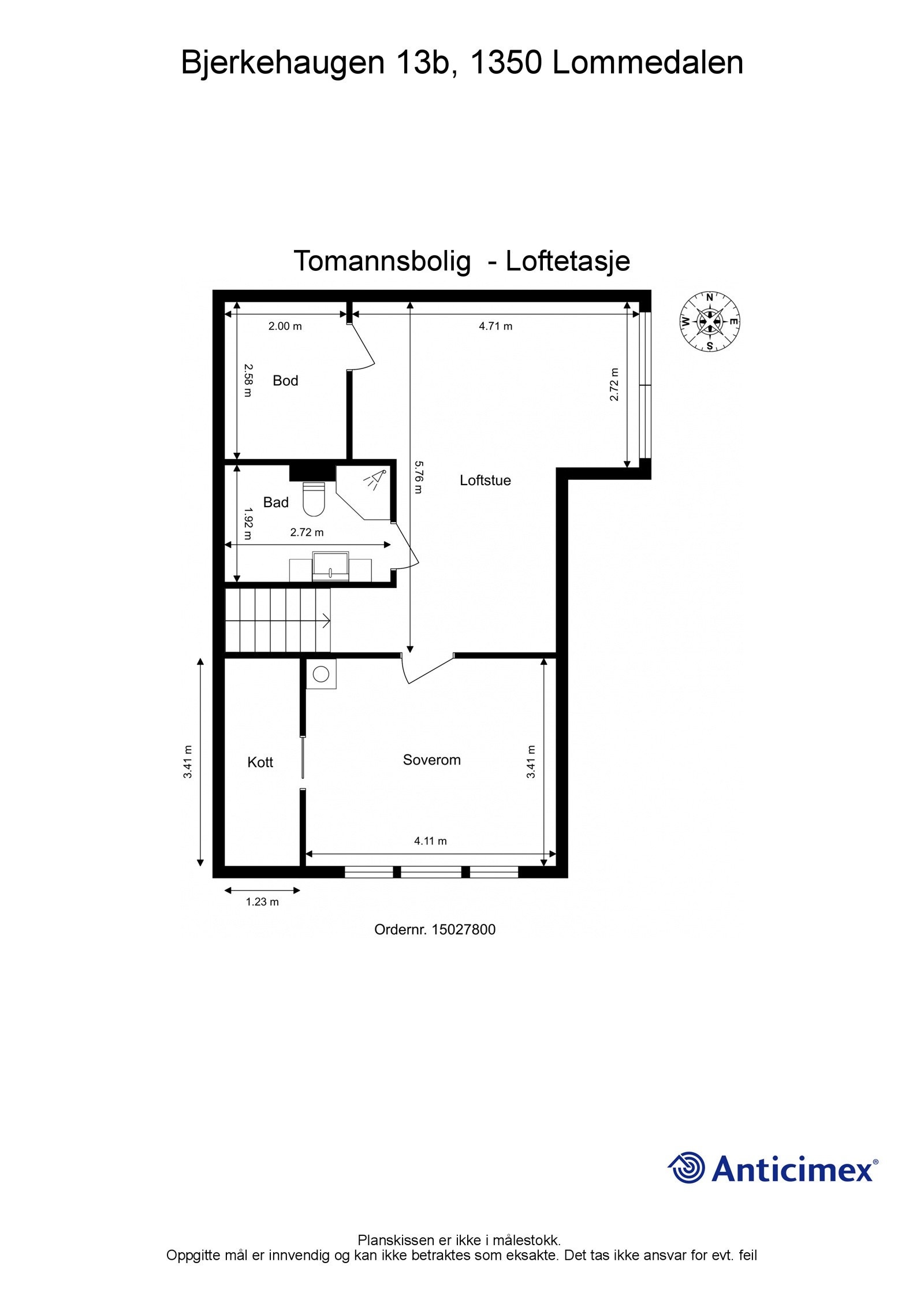 Plantegning loftsetasje. Galleribilde