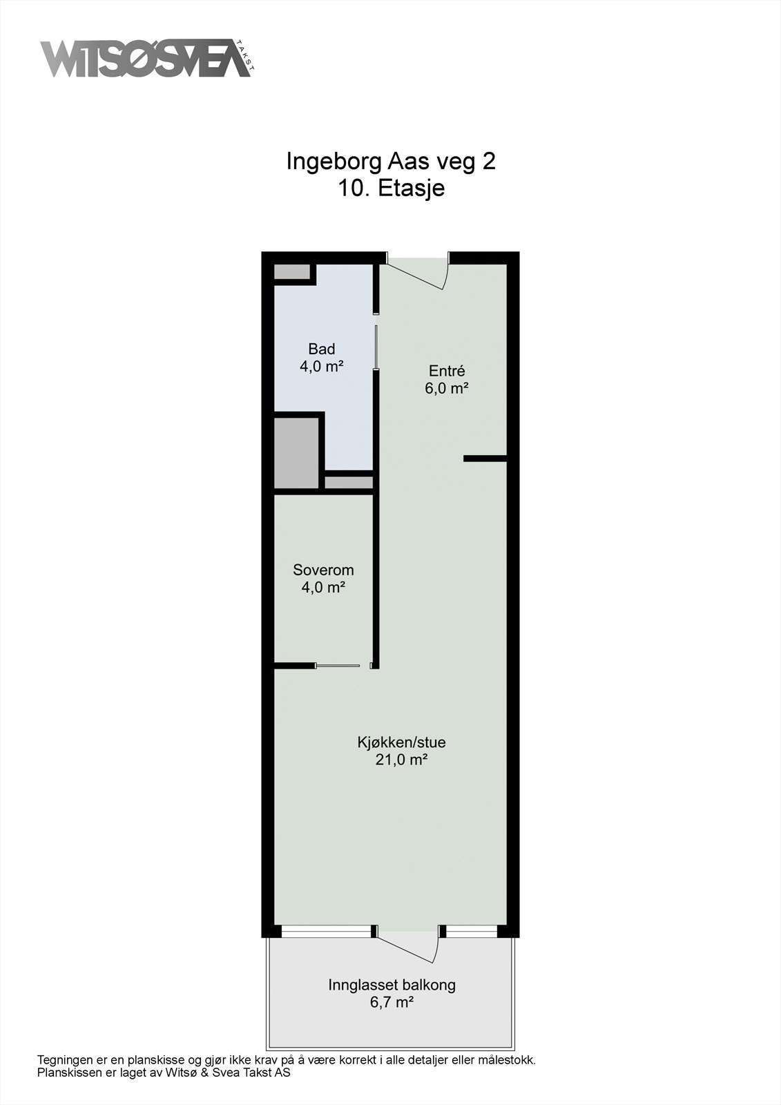 Plantegning med mål. Galleribilde
