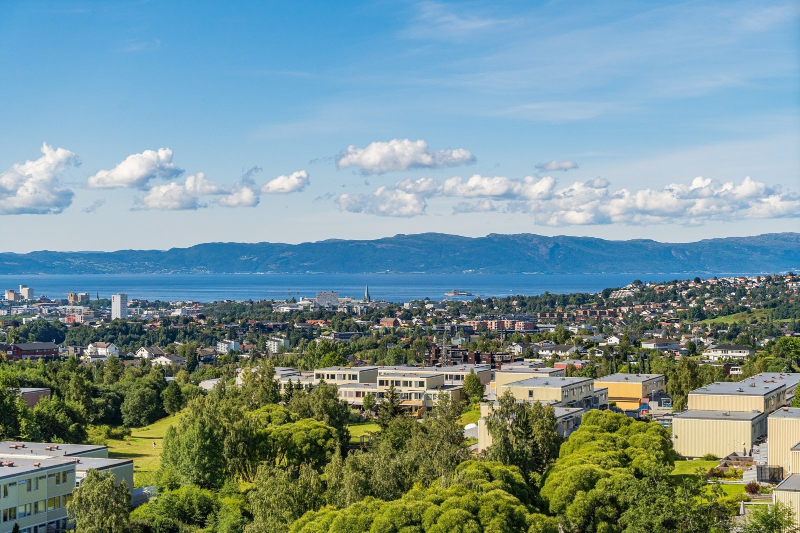 Fantastisk utsikt over store deler av Trondheim samt Trondheimsfjorden. Galleribilde