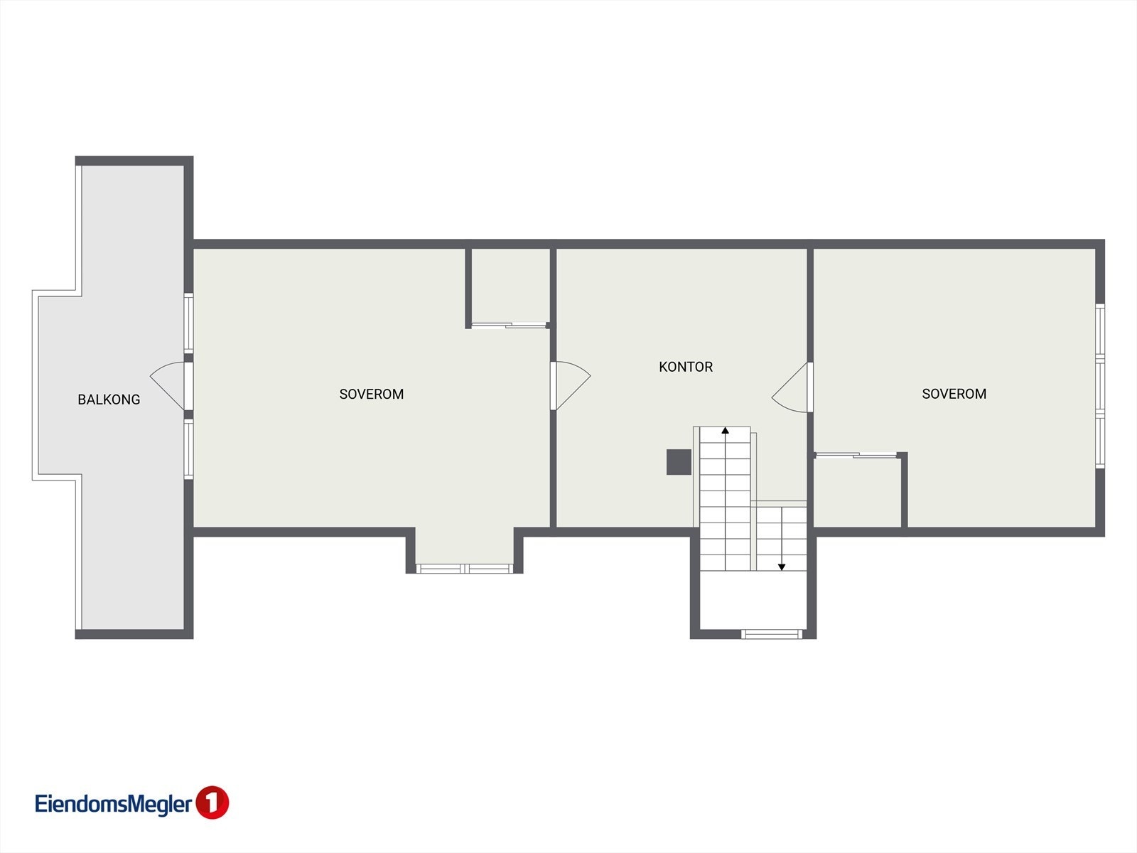 2. etasje - plantegningene avviker fra originale byggetegninger. Det ene soverommet er omtalt som "ev loftstue", men fremstår som et soverom etter dagens bruk. Galleribilde