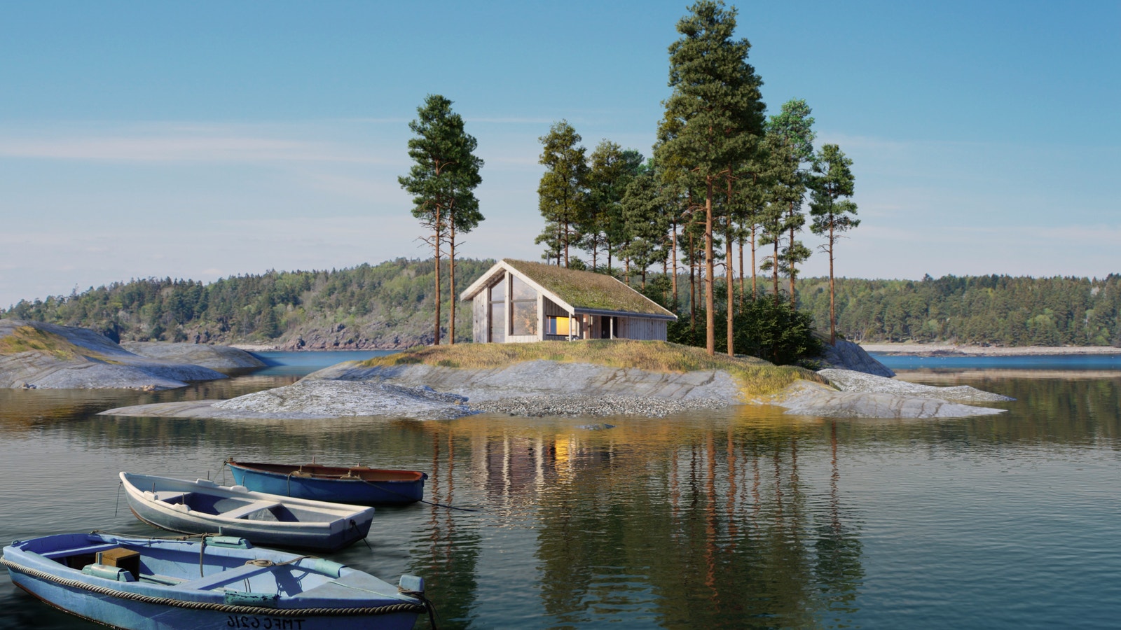 Veslebretind sommer med torvtak Galleribilde