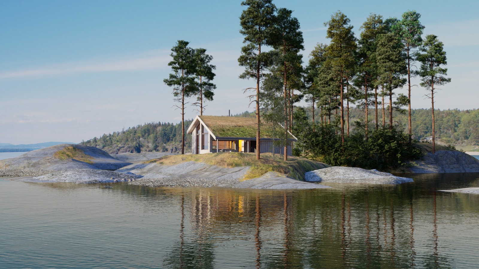 Veslebretind sommer med torvtak Galleribilde