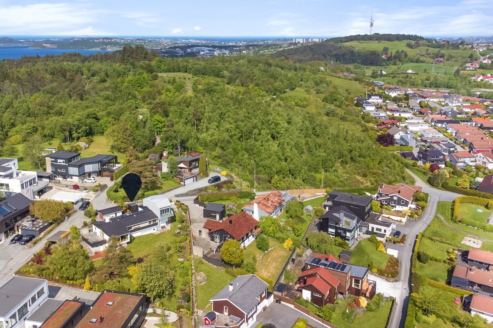 Boligen sett fra luften. Galleribilde