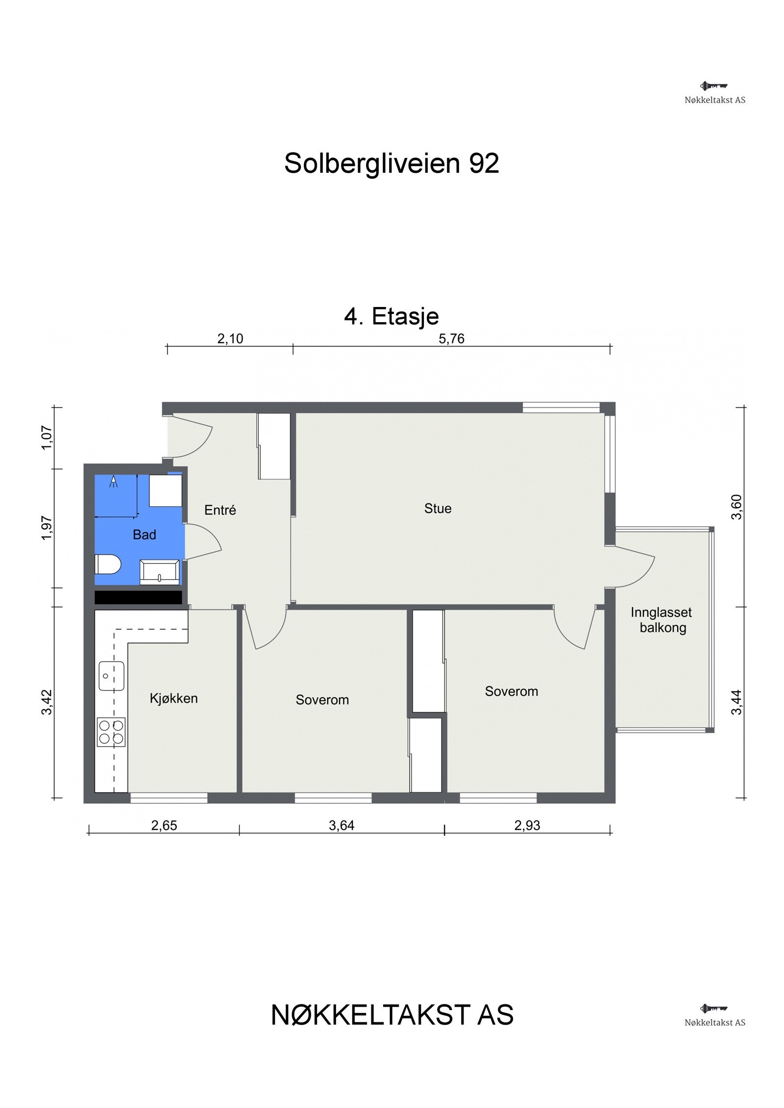 Målsatt planskisse Galleribilde
