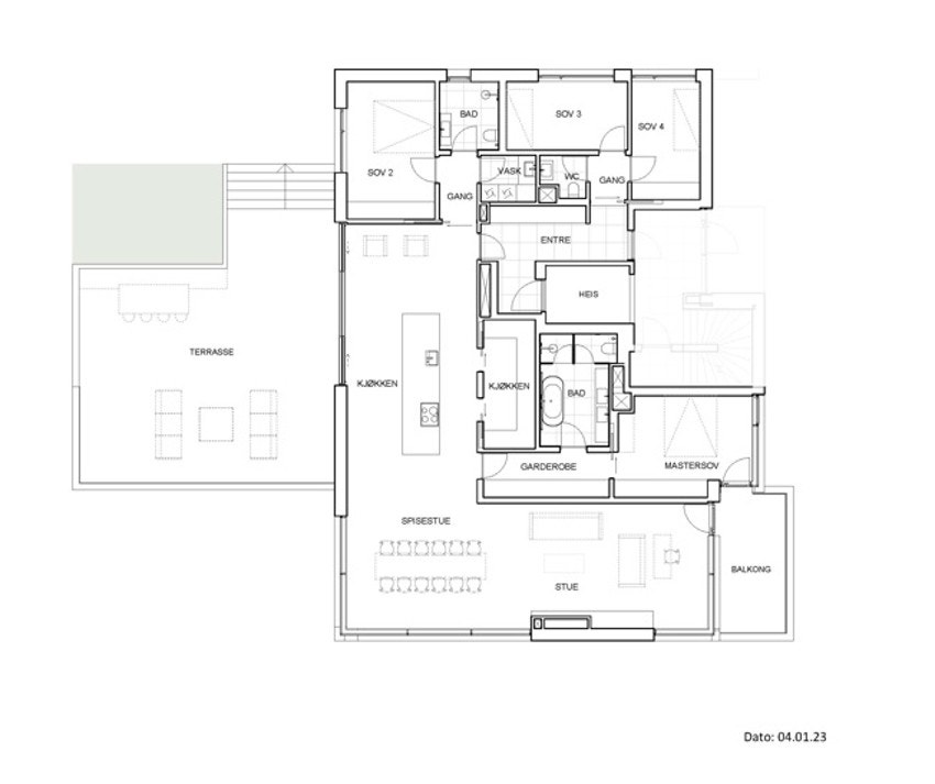 Plantegning - Hovedetasje Galleribilde