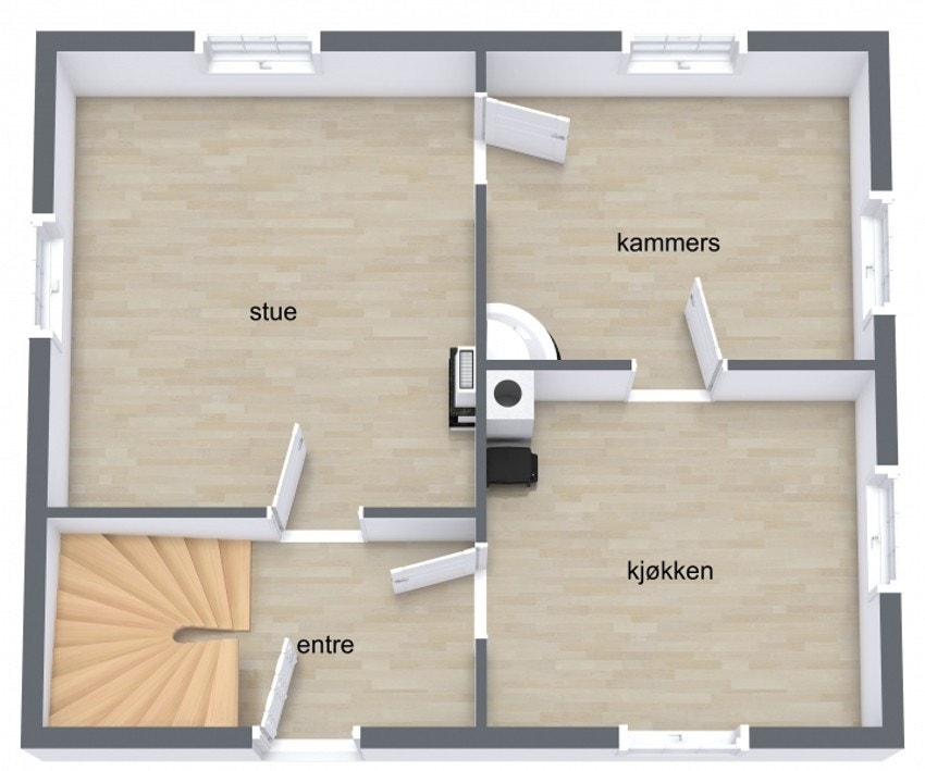 Plantegning 1. etasje Galleribilde