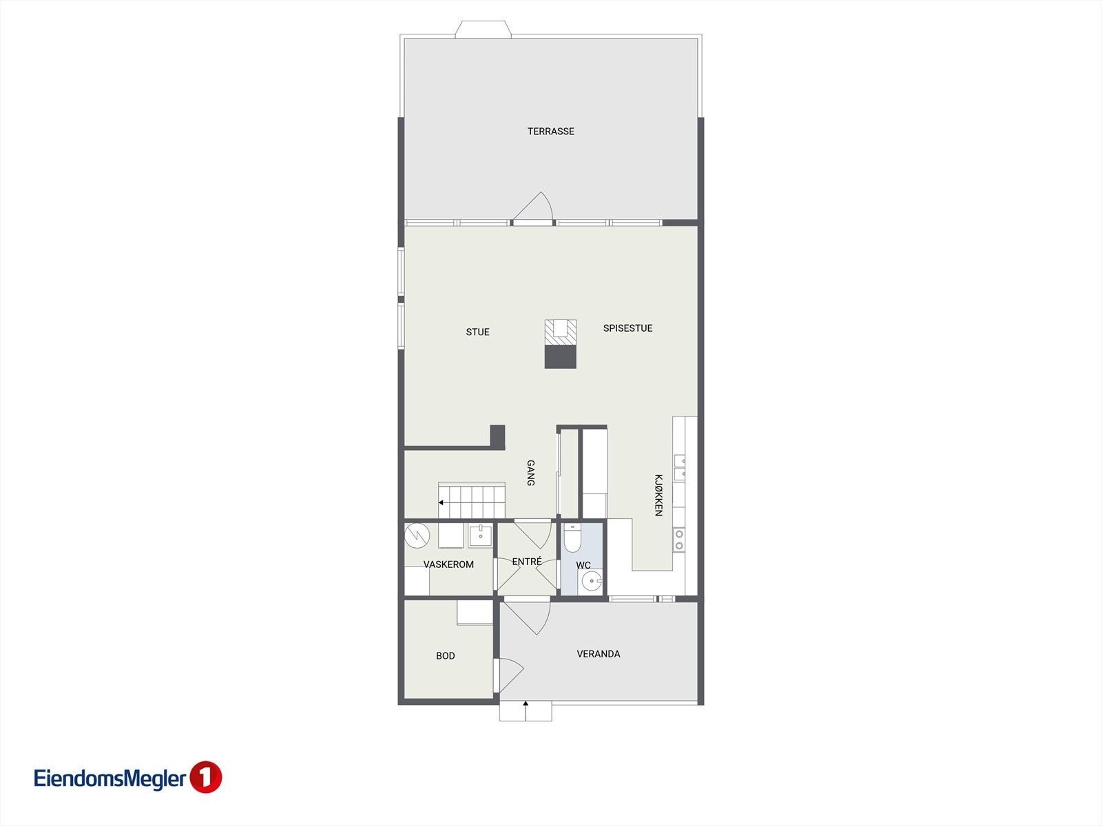 Plantegning 1 etg. Galleribilde