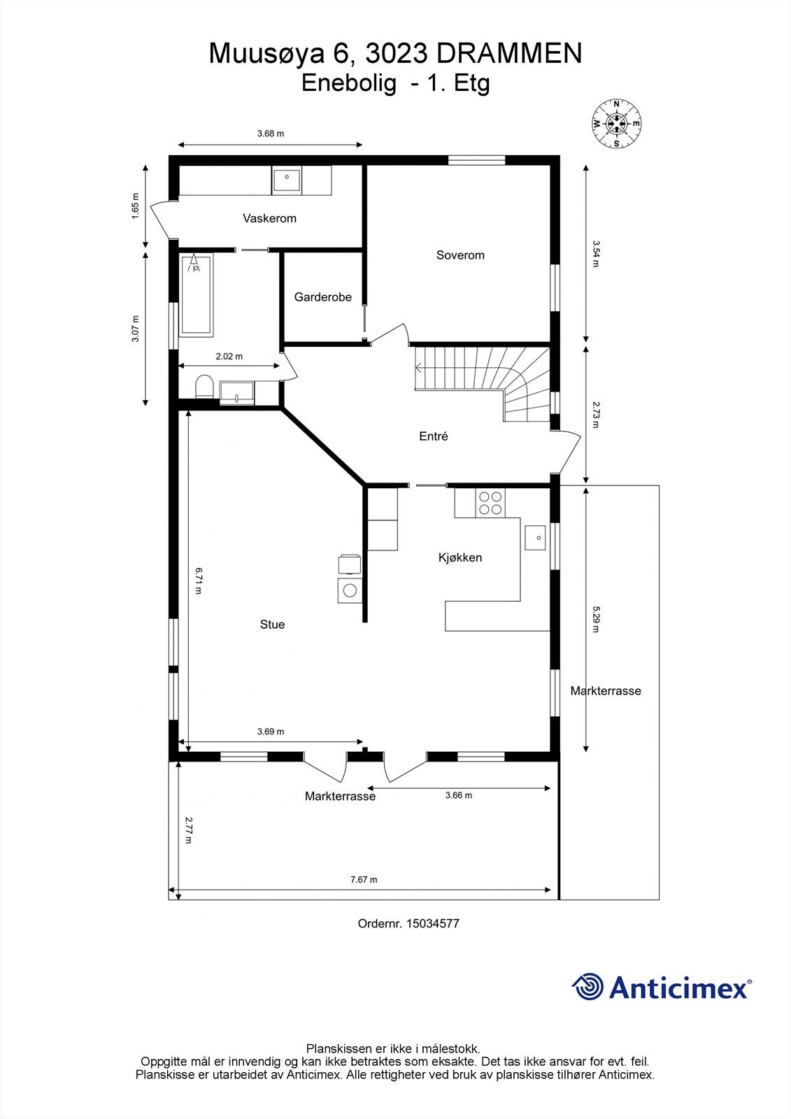 Plantegning 1. etasje Galleribilde