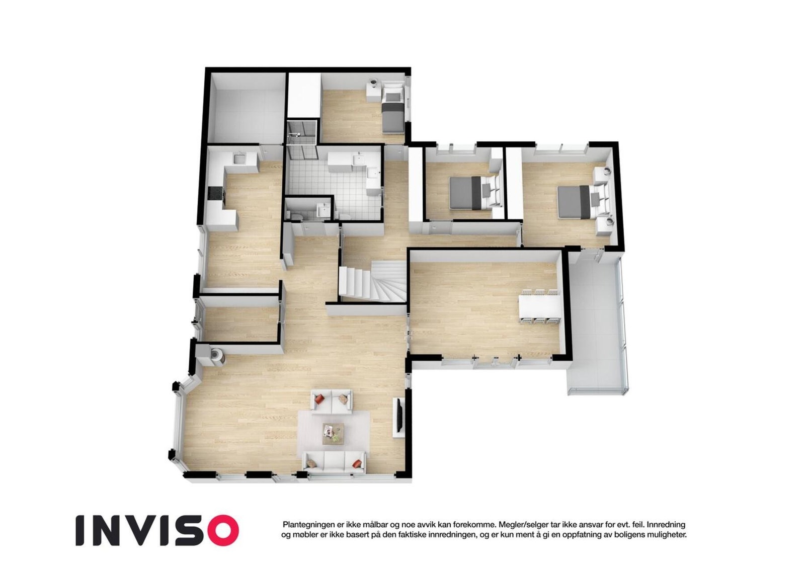 Plantegning 1.etasje 3D Galleribilde