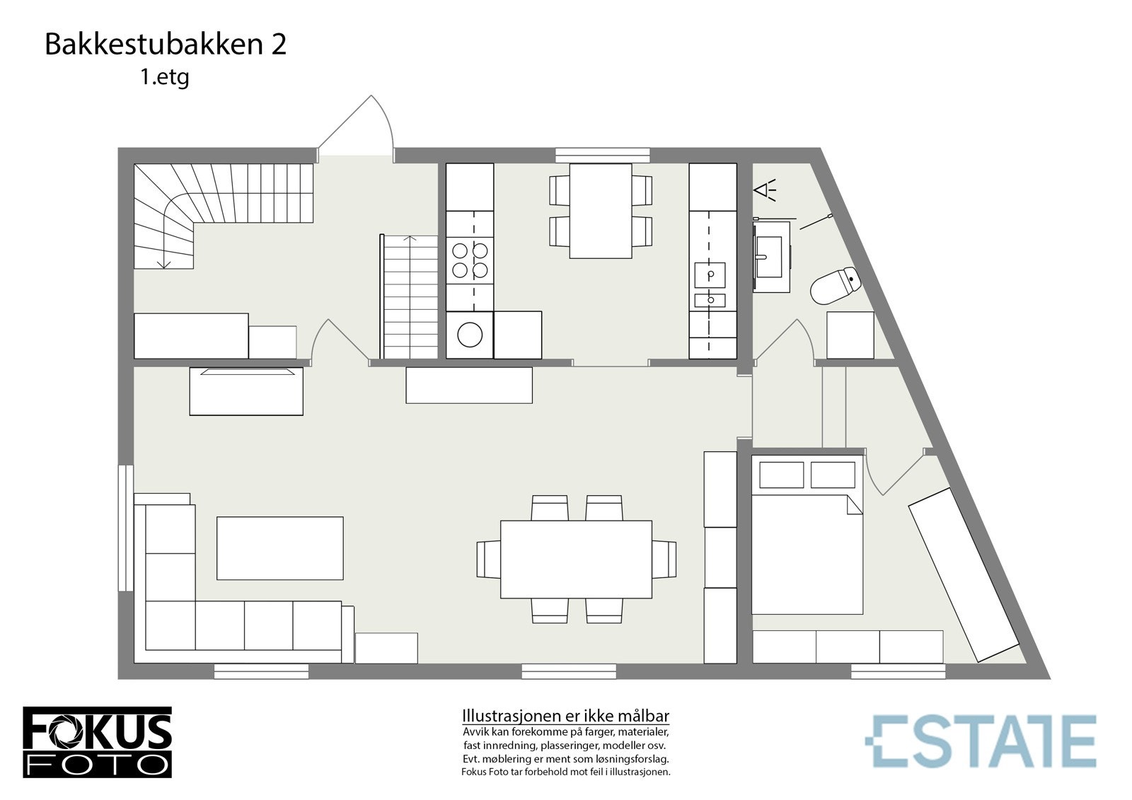 Estate 2D-tegning - 1. etasje Galleribilde