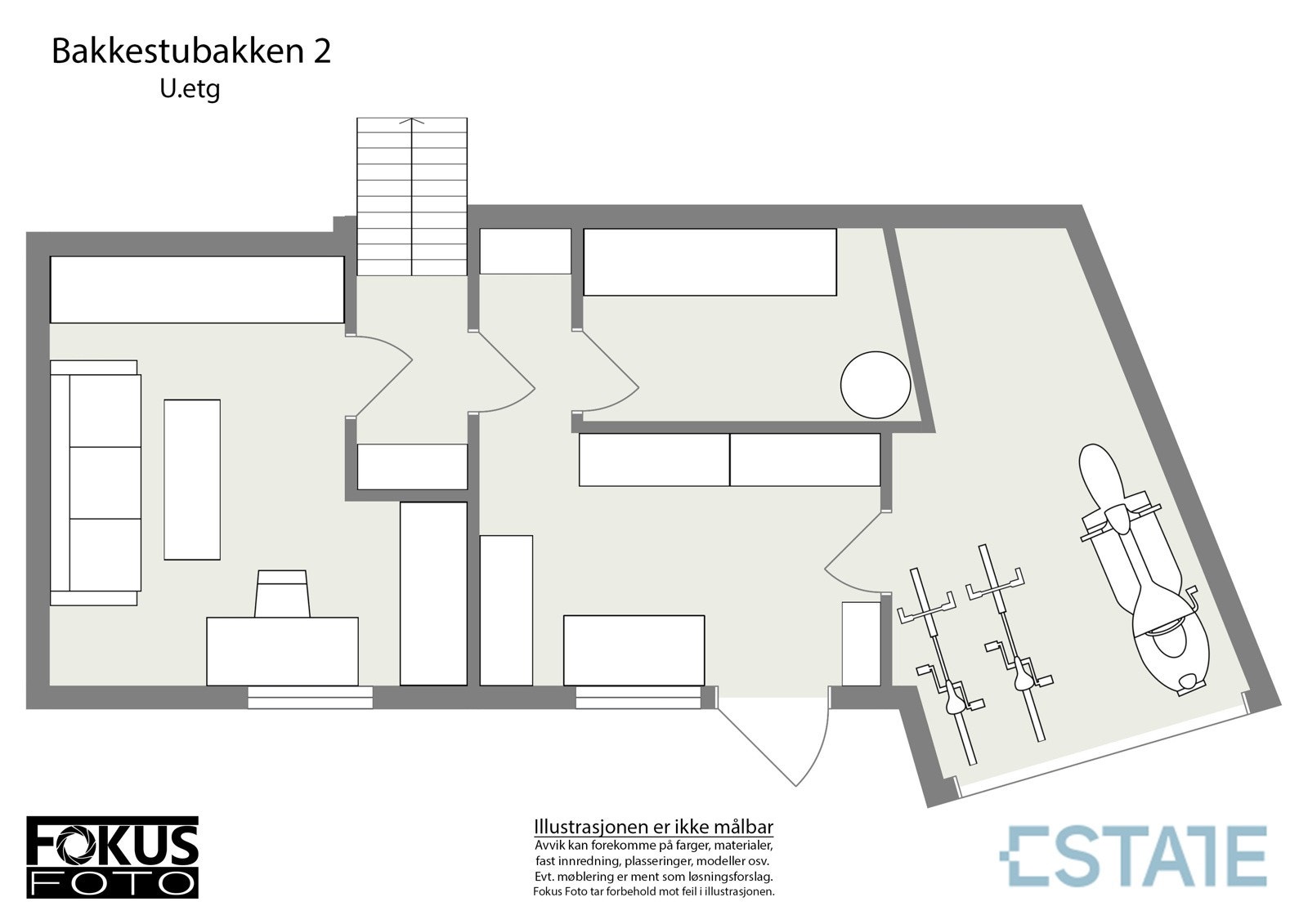 Estate 2D-tegning - Kjelleretasje Galleribilde