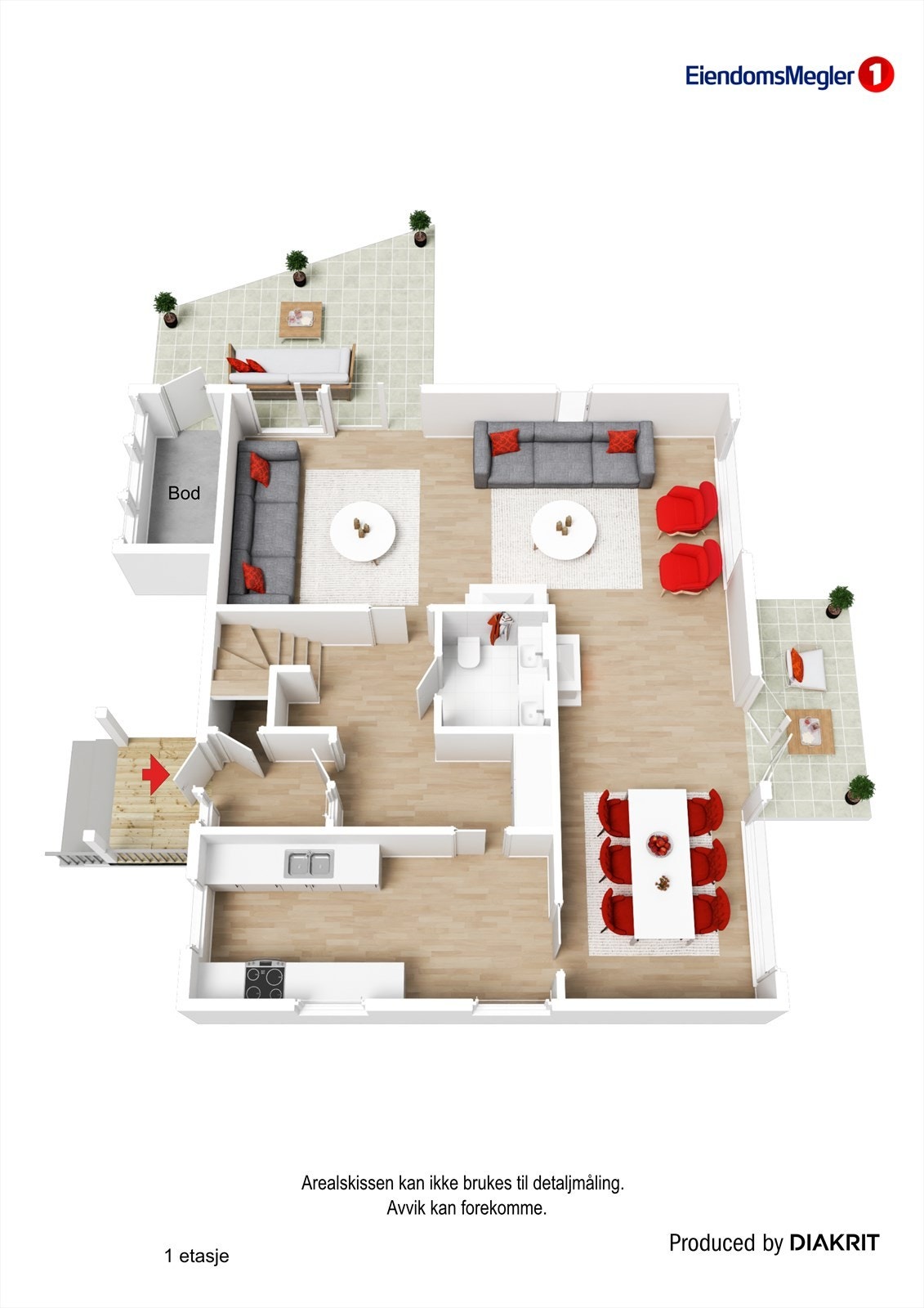 Plantegning 1. etasje Galleribilde